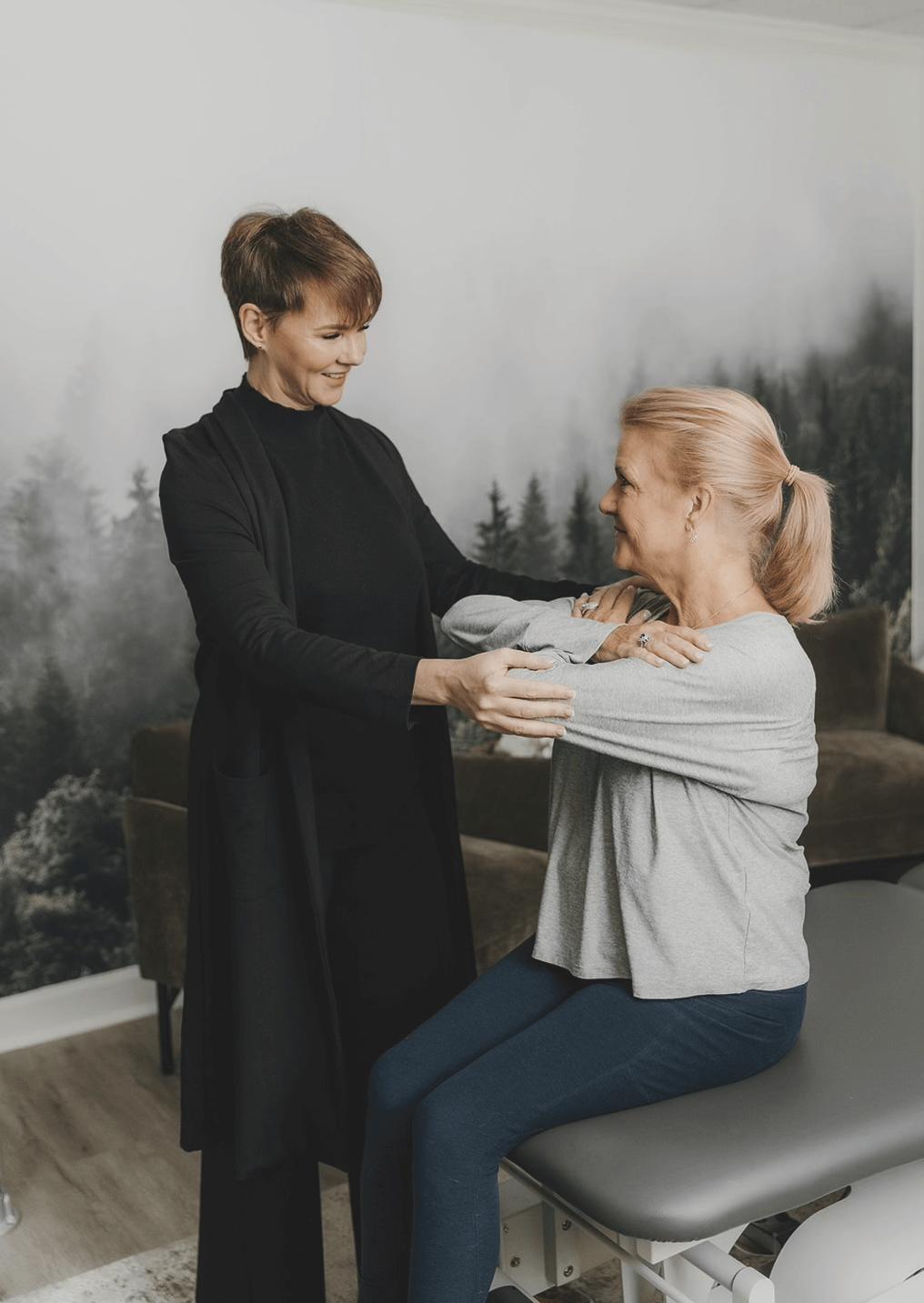 Smiling couple representing Apex client success — MAT, back pain assessment, and recovery care delivering lasting results.