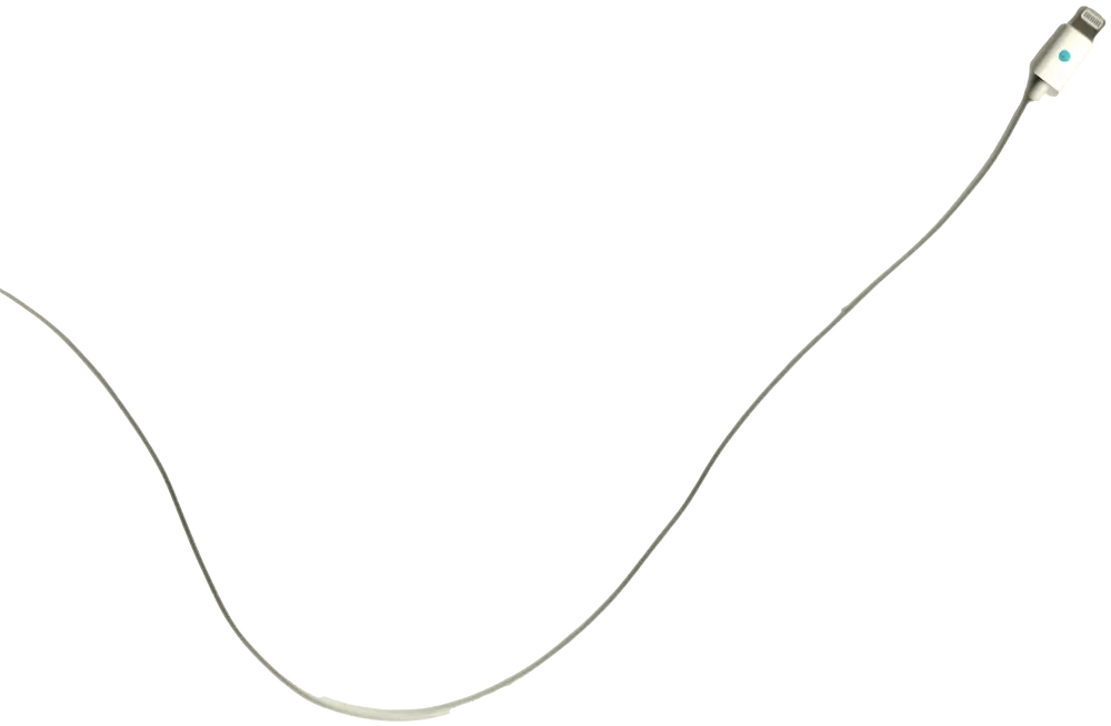 Câble d’écouteurs filaires blancs.