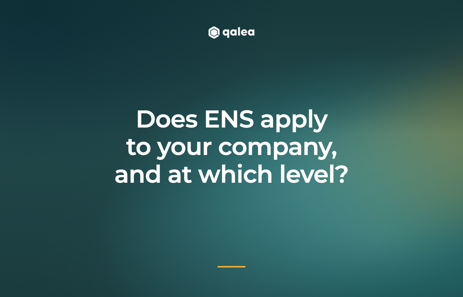 Does ENS apply to your company, and at which level?