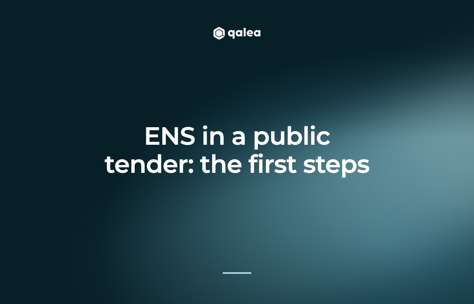 ENS in a public tender: the first steps