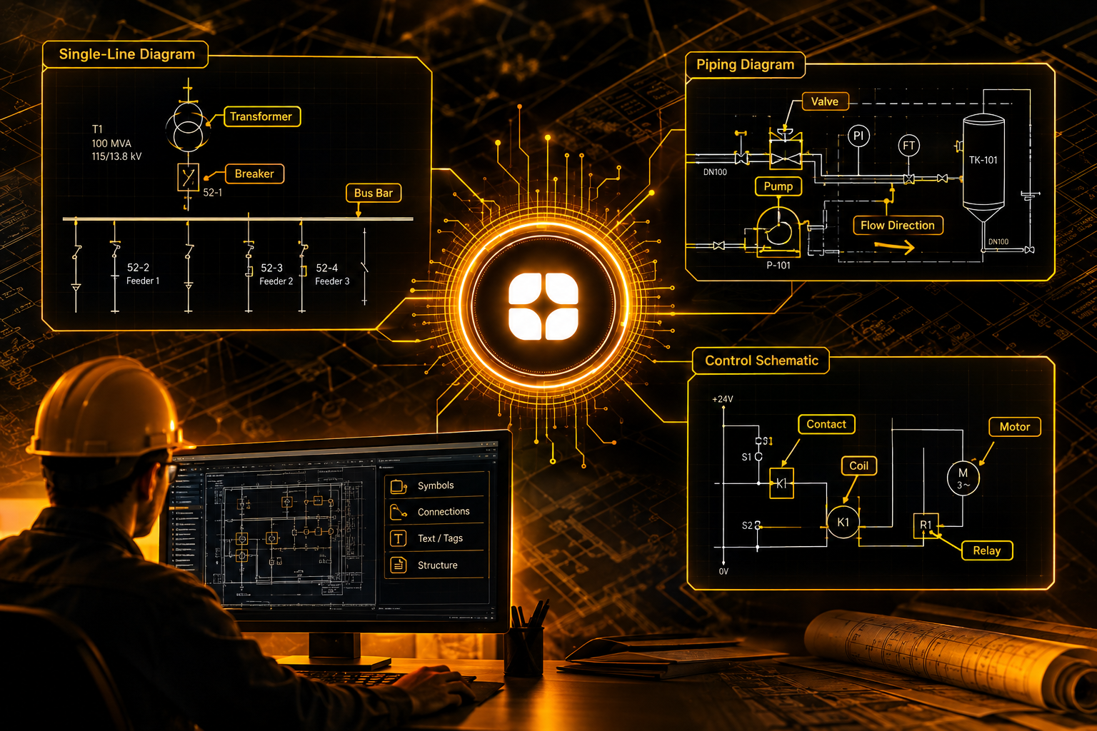 Engineering Drawing Annotation for Utilities: Teaching AI to Read Single-Line Diagrams and Schematics