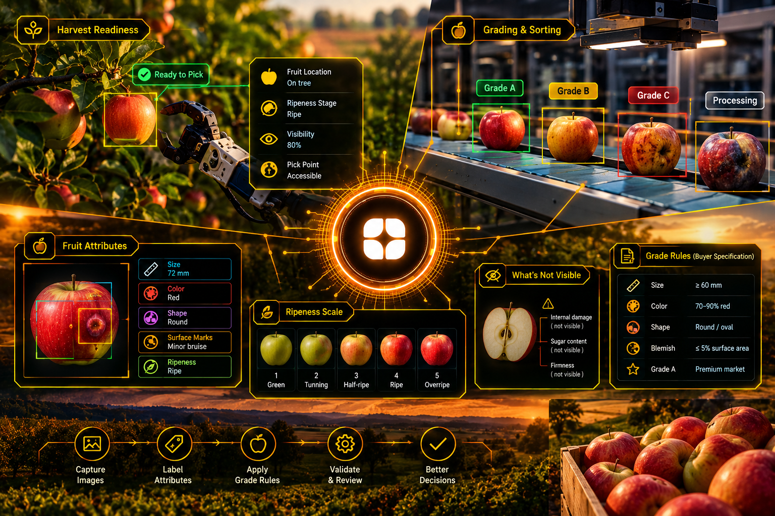 Produce Grading and Harvest-Readiness Annotation: Teaching AI What a Buyer Actually Accepts