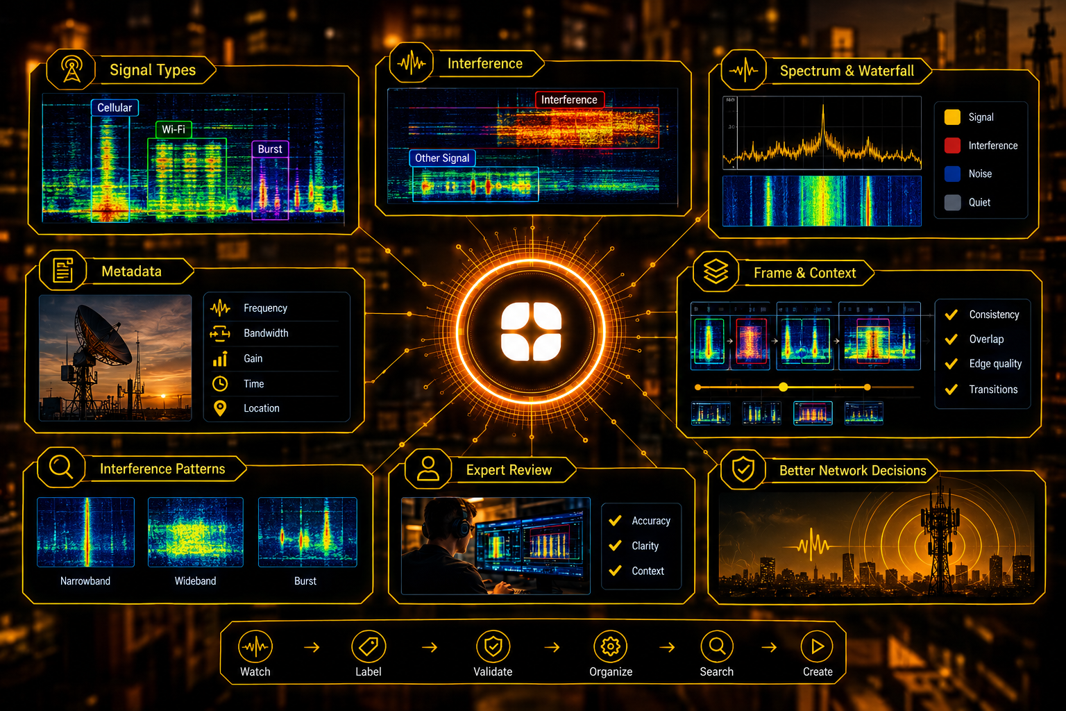 Radio Signal and Interference Labeling: Teaching AI to Read the Spectrum