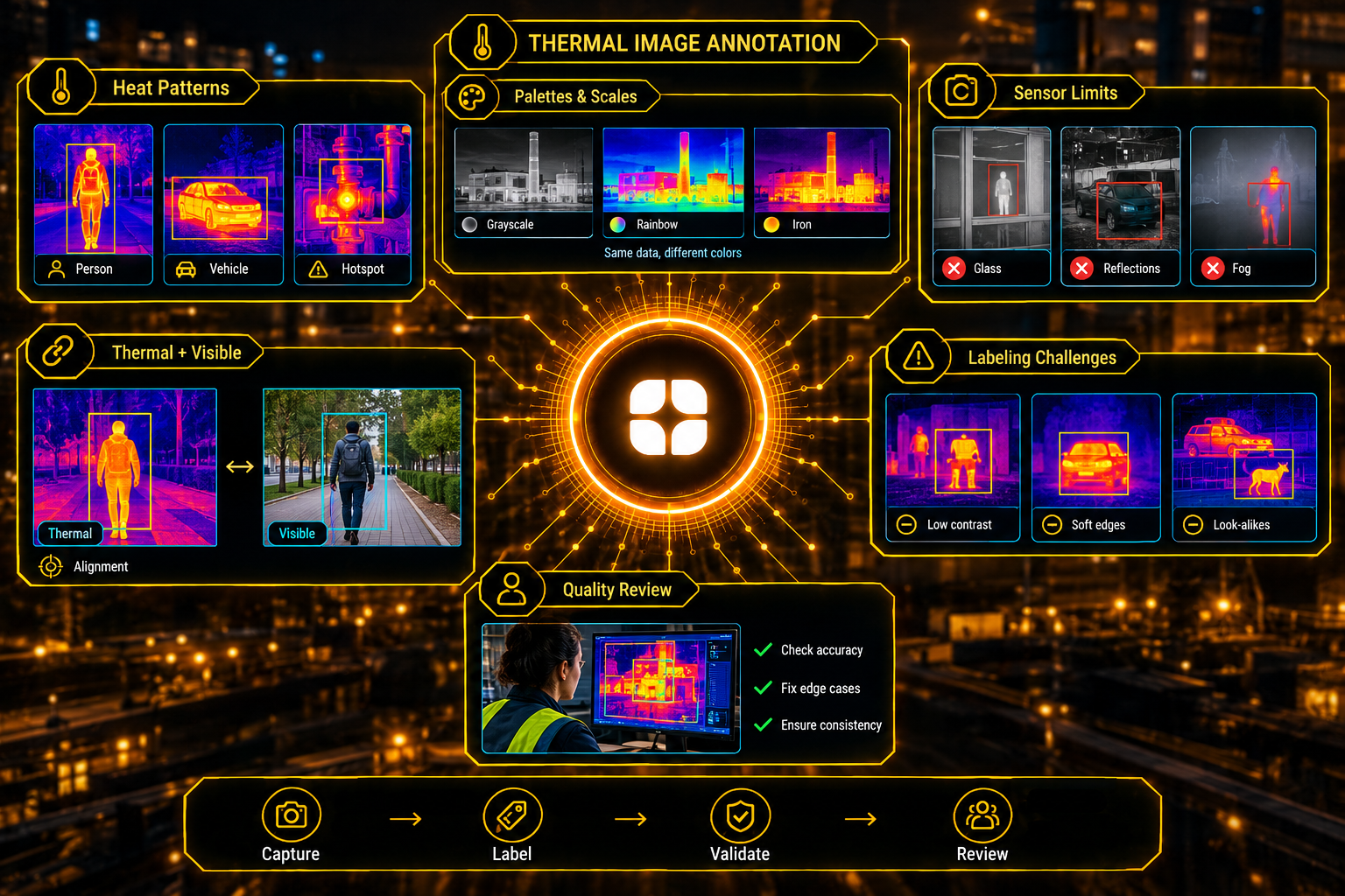 Thermal and Infrared Image Annotation: Labeling Heat, Not Color