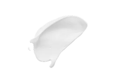 White creamy cosmetic or skincare emulsion smear on a transparent background.
