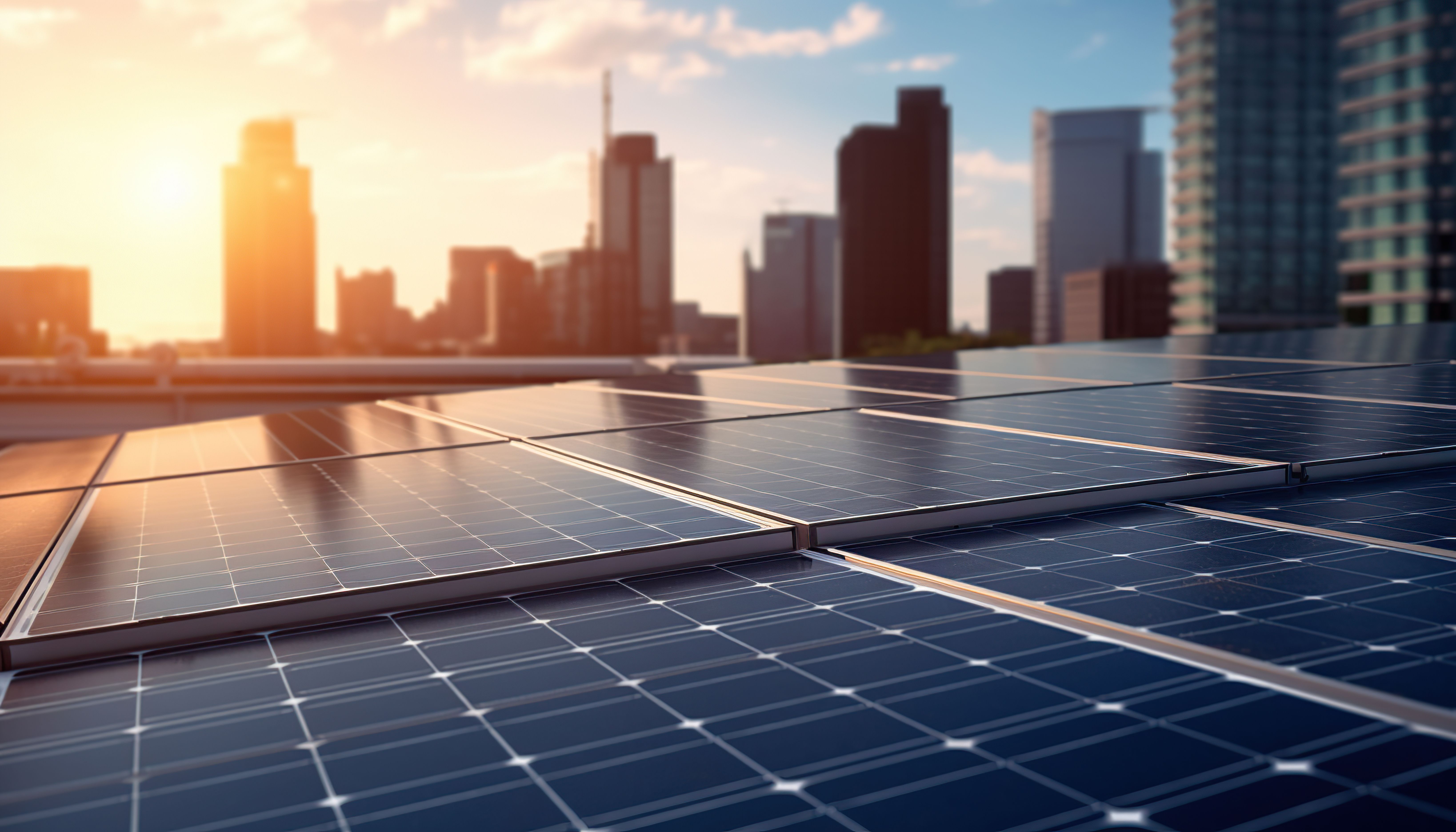 Photovoltaik vor Skyline