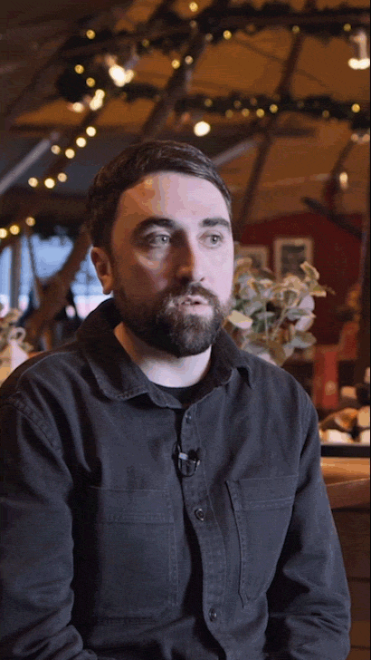 Screenshot of a man being interviewed
