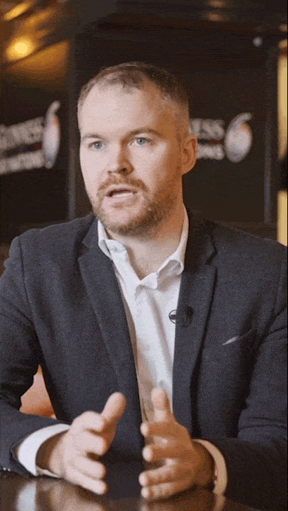 Screenshot of a man being interviewed