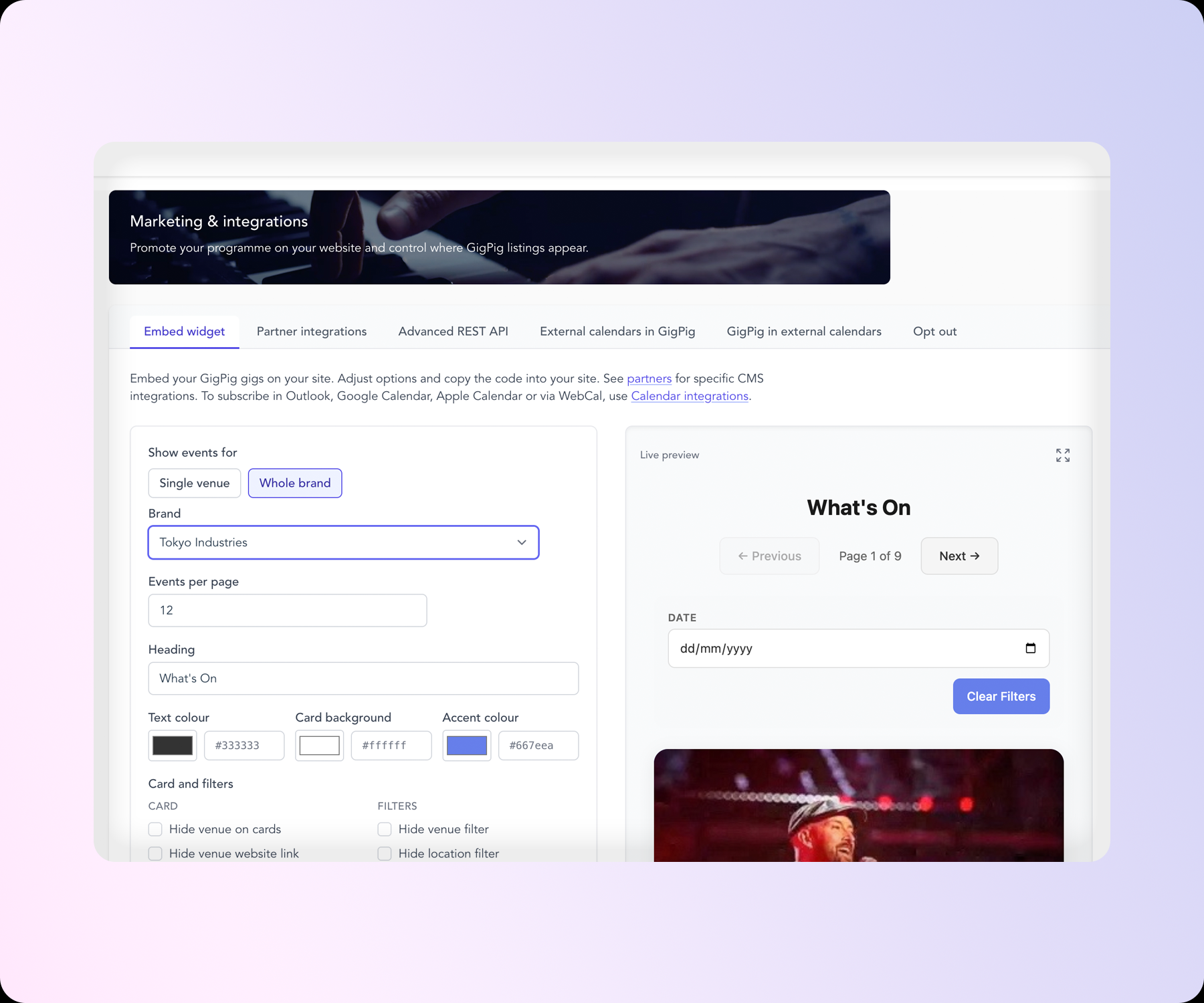 GigPig's marketing portal