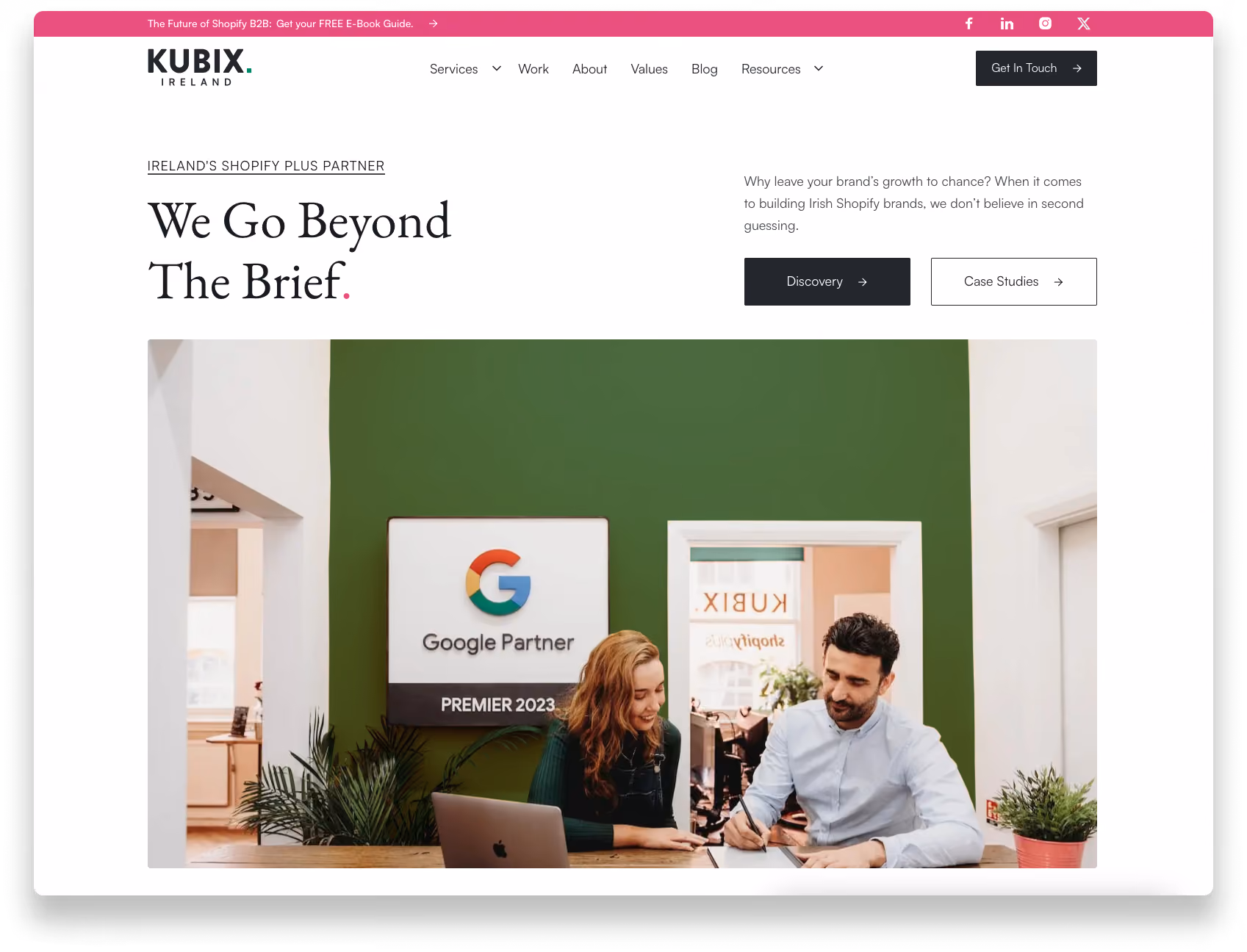 A subtle Irish twist for the Kubix Ireland website.