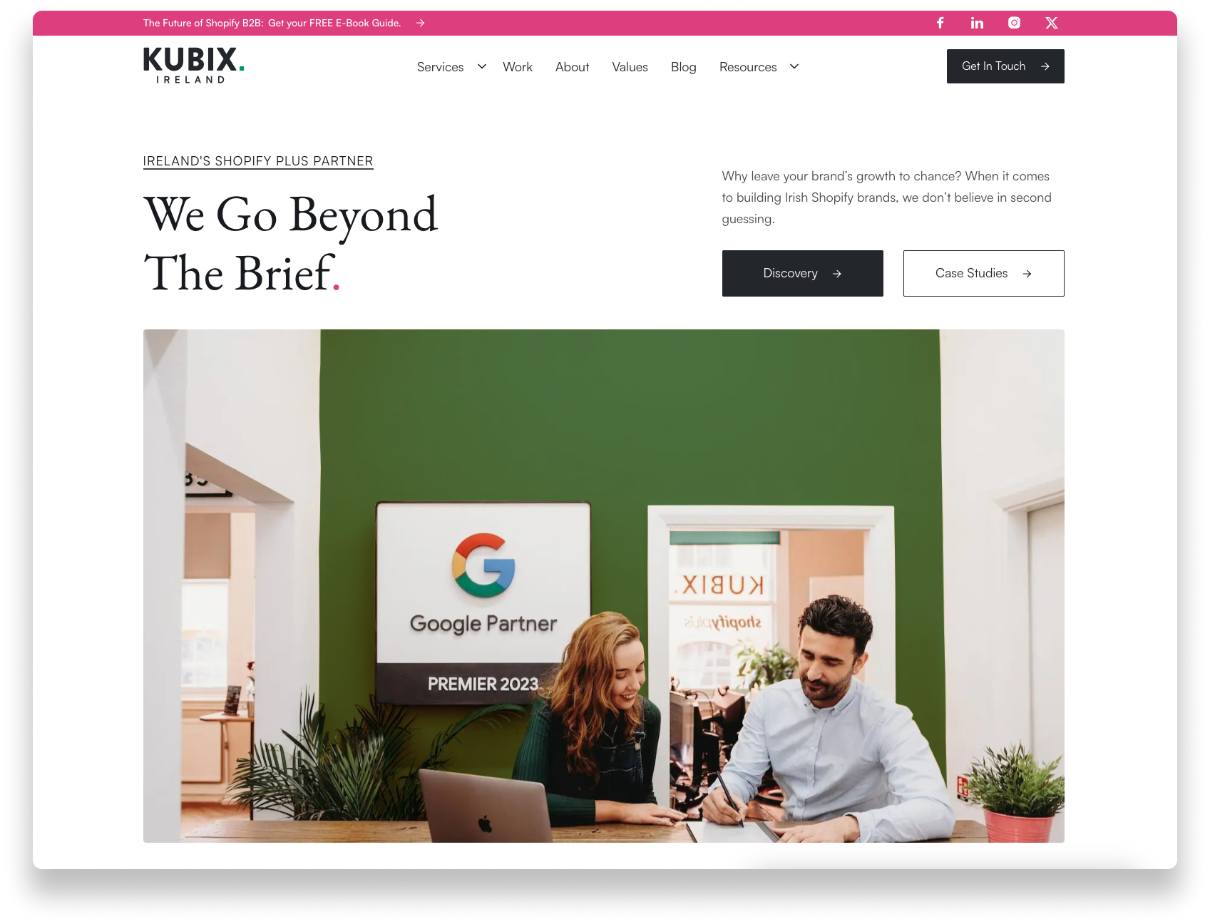 A subtle Irish twist for the Kubix Ireland website.