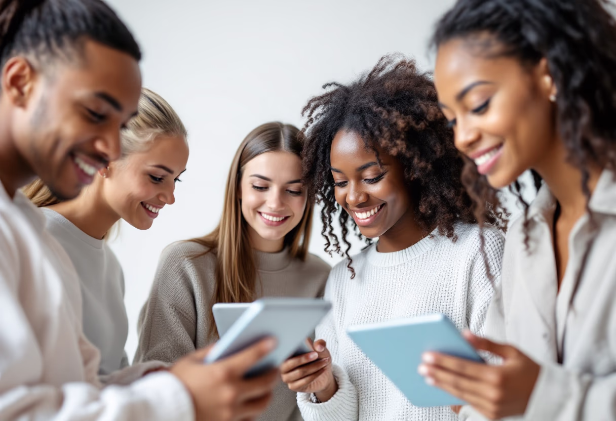 image of students collaborating on a project (for a edtech)