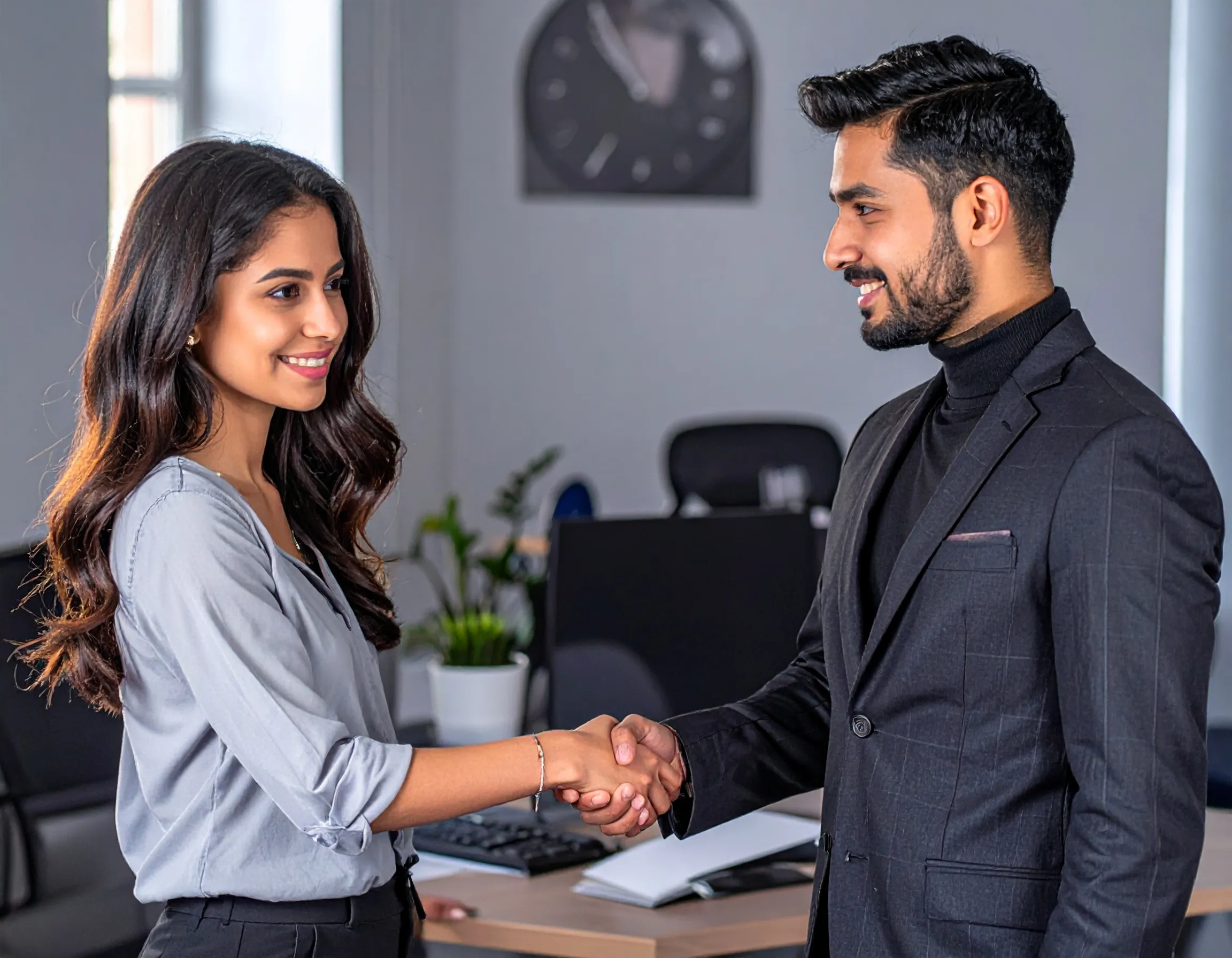 dwie osoby podające sobie dłoń