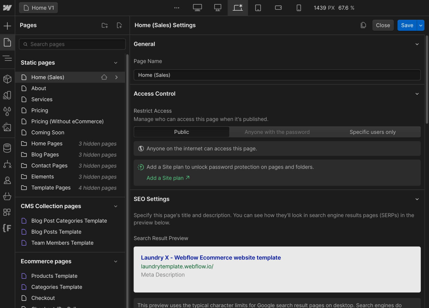 SEO - Laundry X Webflow Template