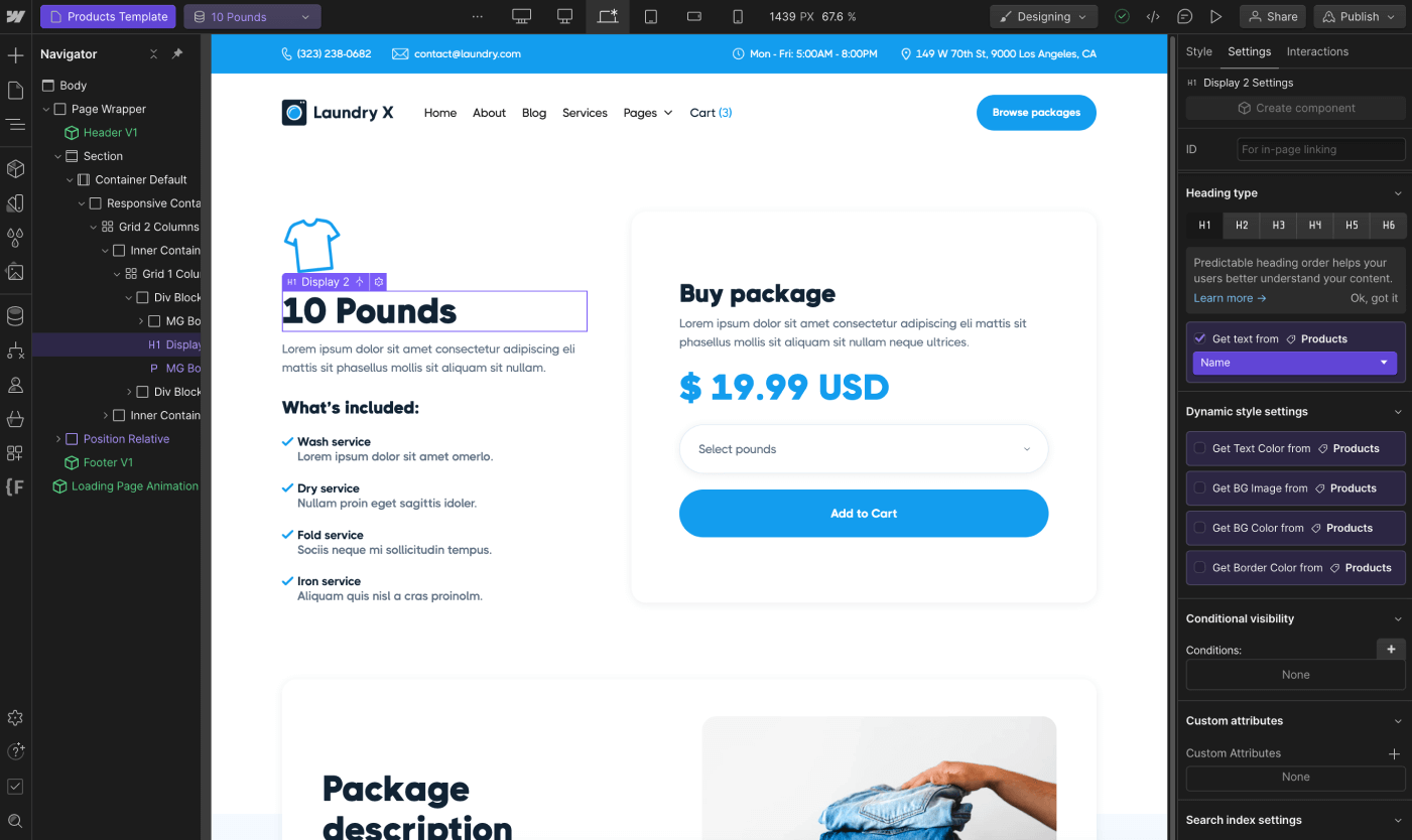 Ecommerce Page - Laundry X Webflow Template