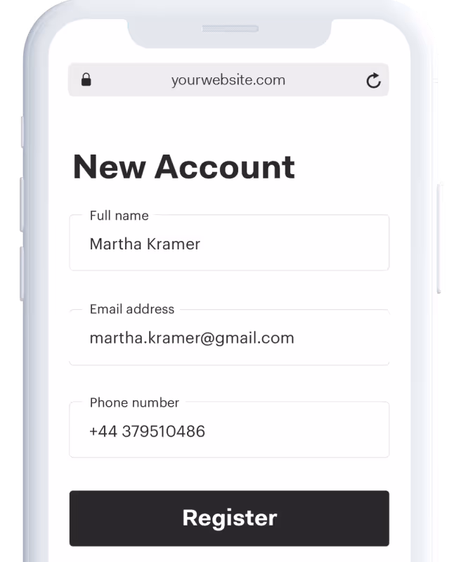 Onboarding page on smartphone