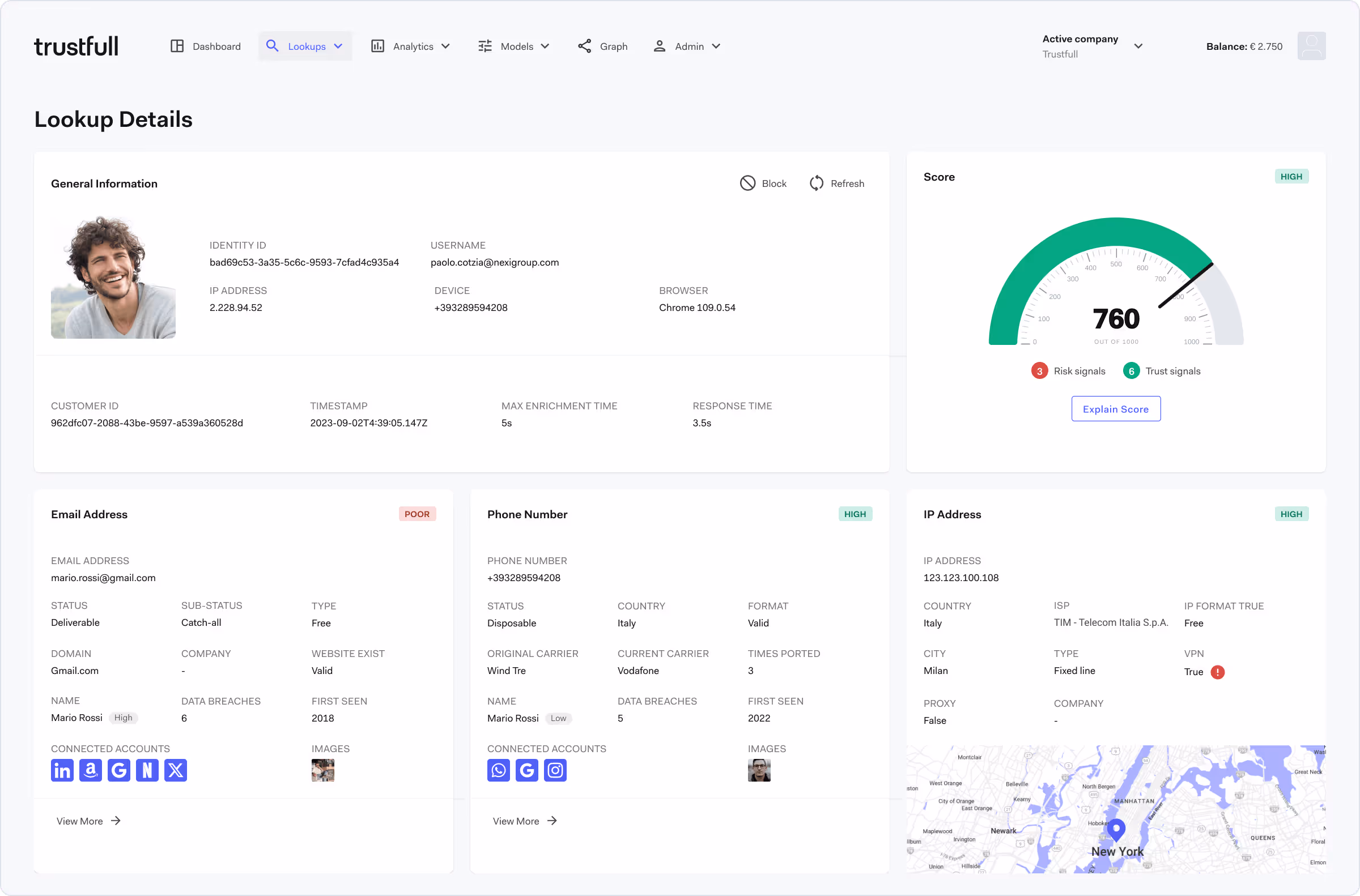 Lookup details overview