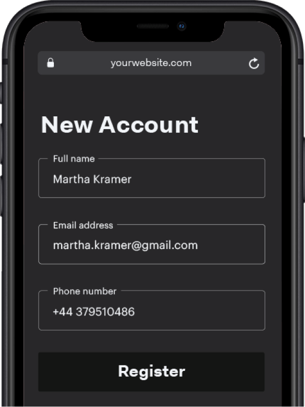 Onboarding page on smartphone