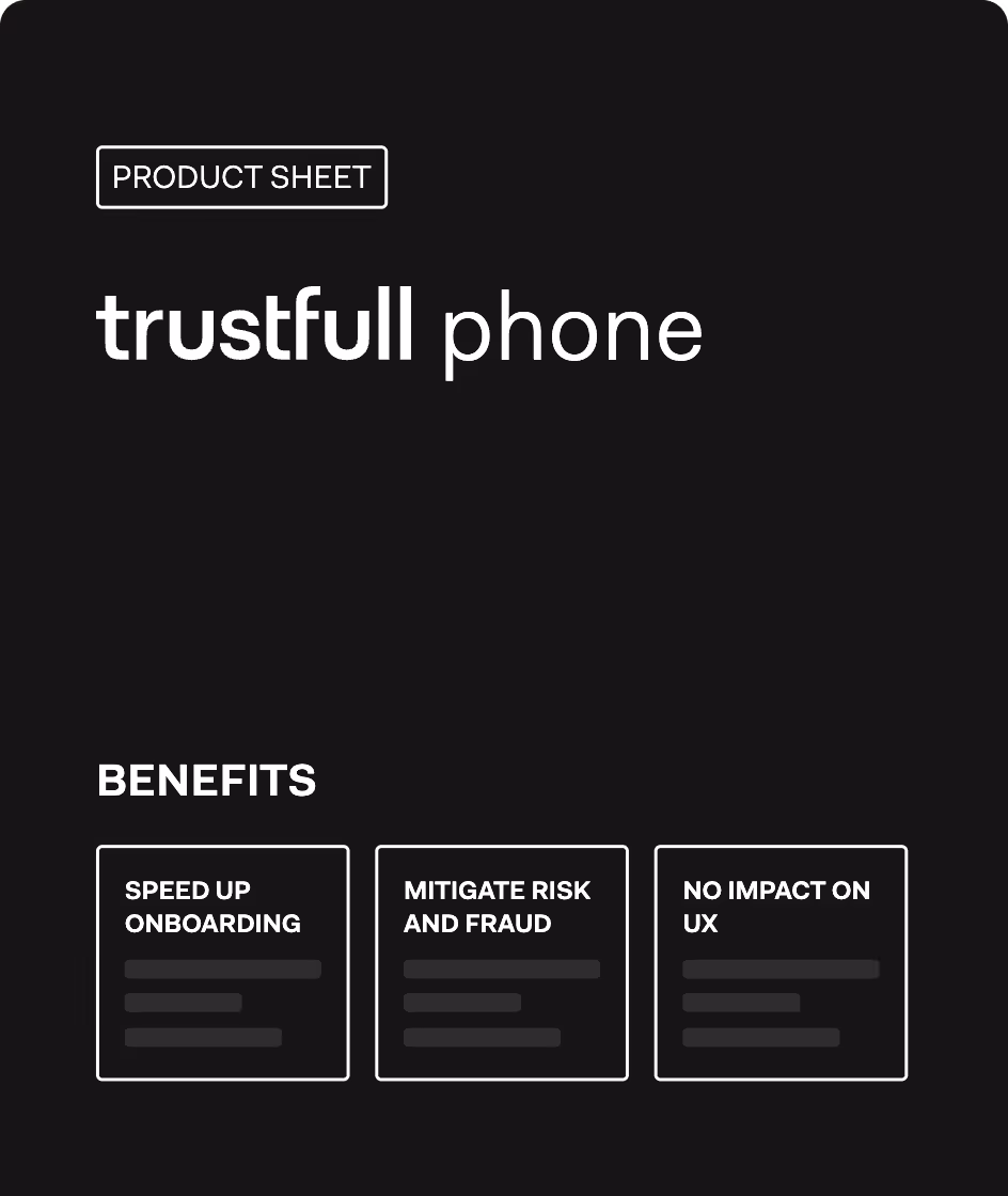 Trustfull Phone product sheet