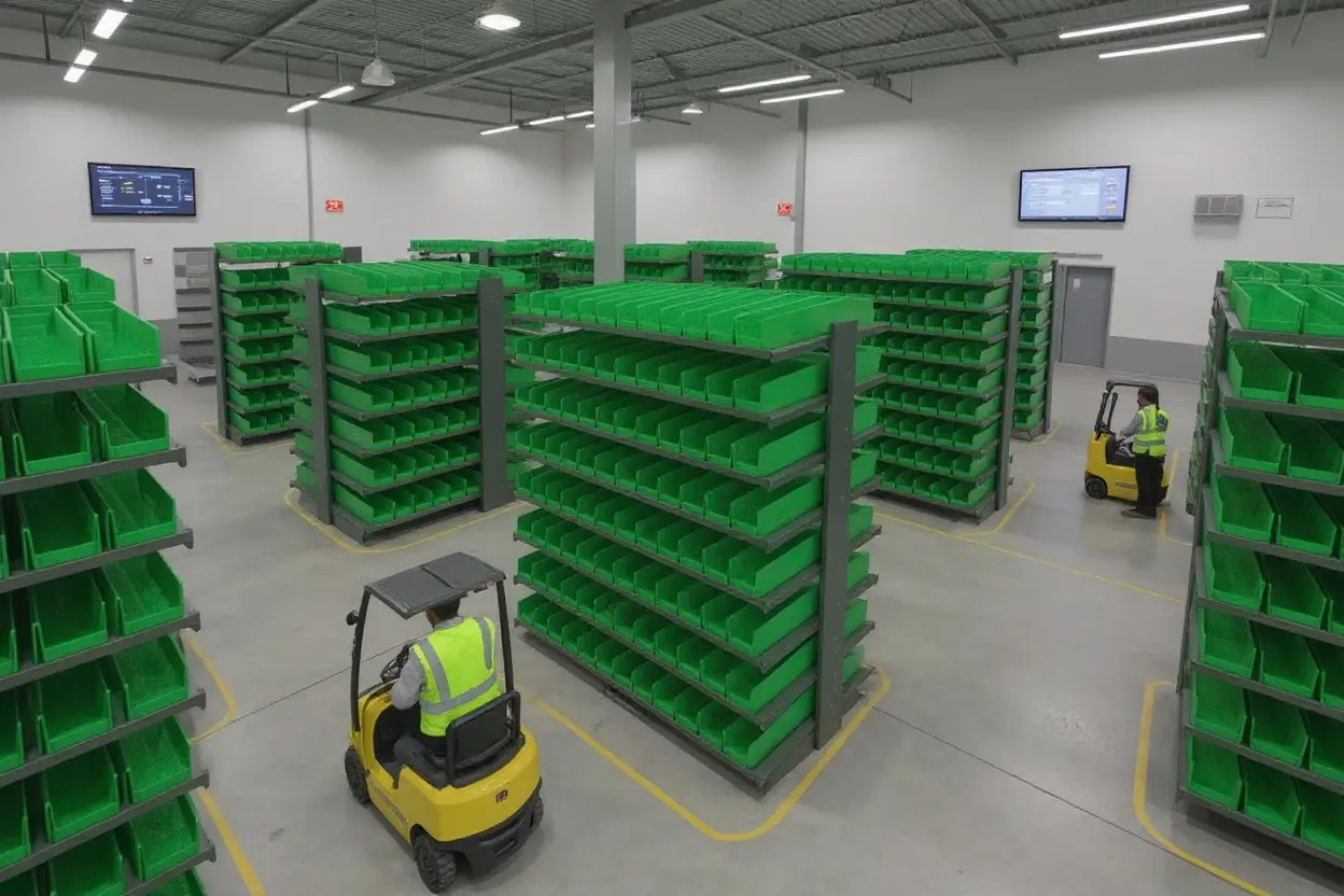 Efficient warehouse operations showing improved workflow and organized inventory management systems#1.6