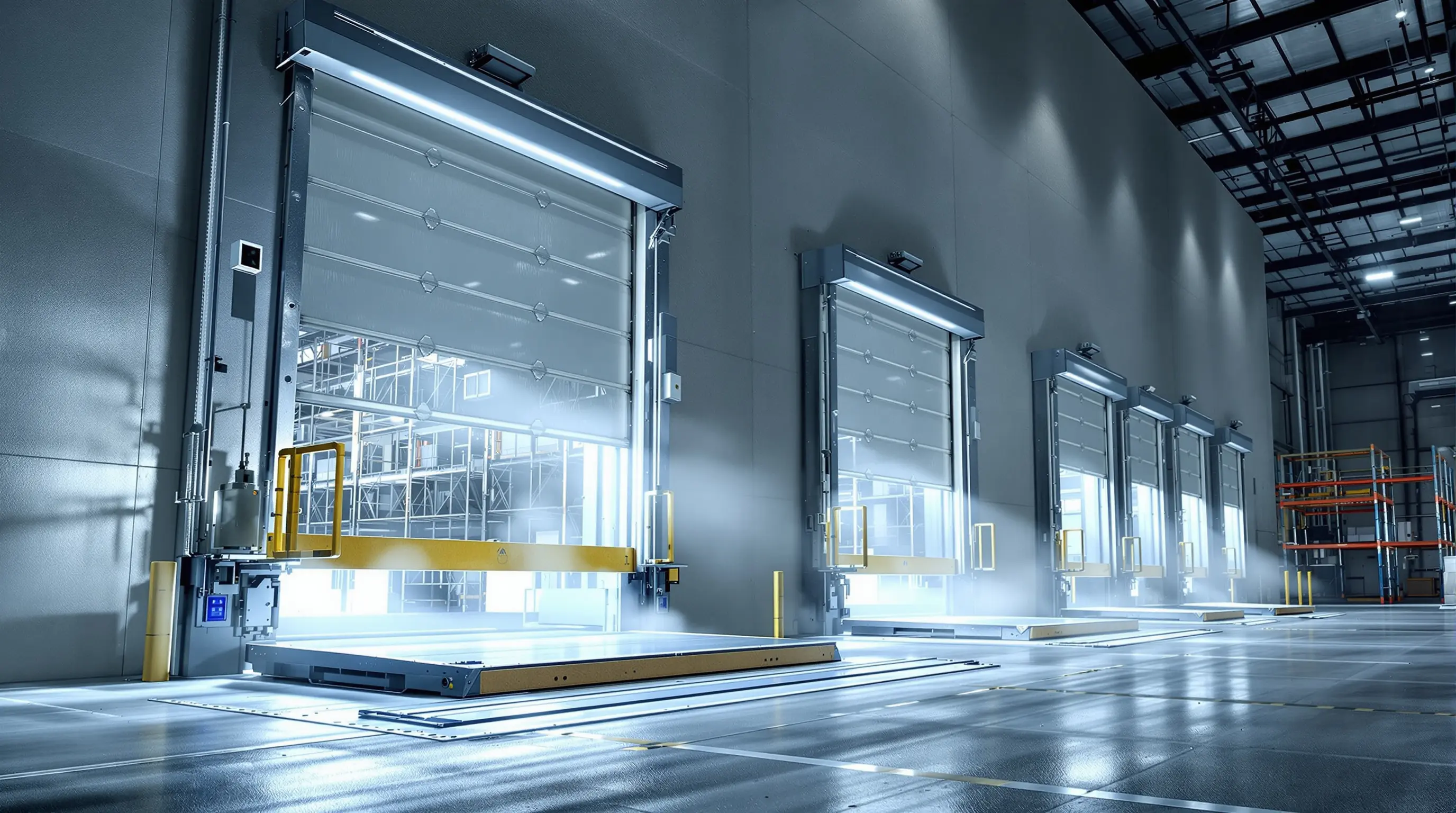 Cold storage facility with specialized dock lift systems designed for freezing temperature operations#1.9