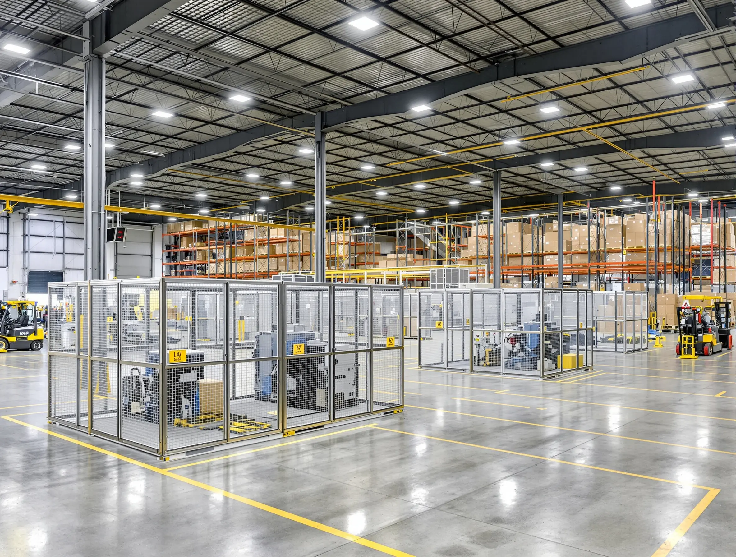 Warehousing and distribution centers with equipment cages#1.3