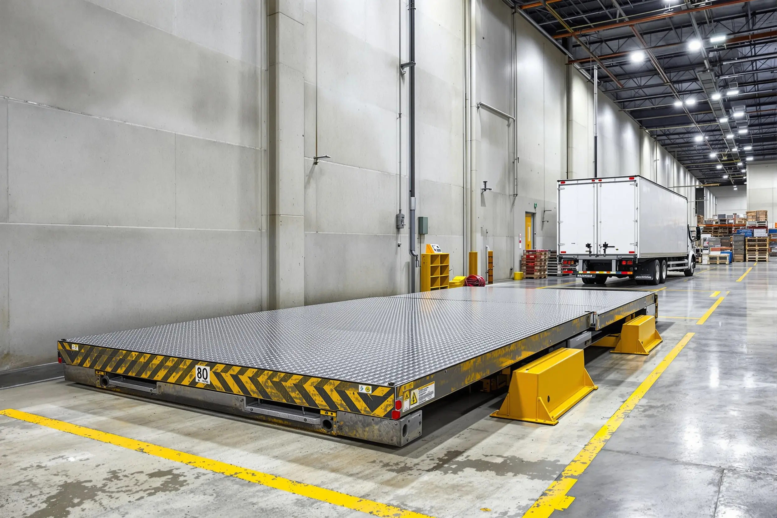 Distribution center loading dock with hydraulic lift platform#1.6