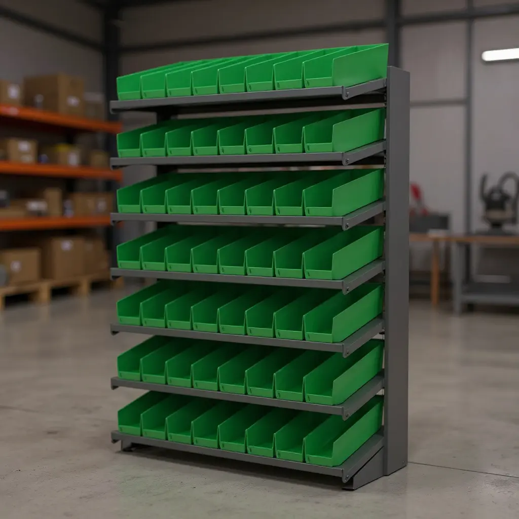 Metal Storage Shelves With Bins