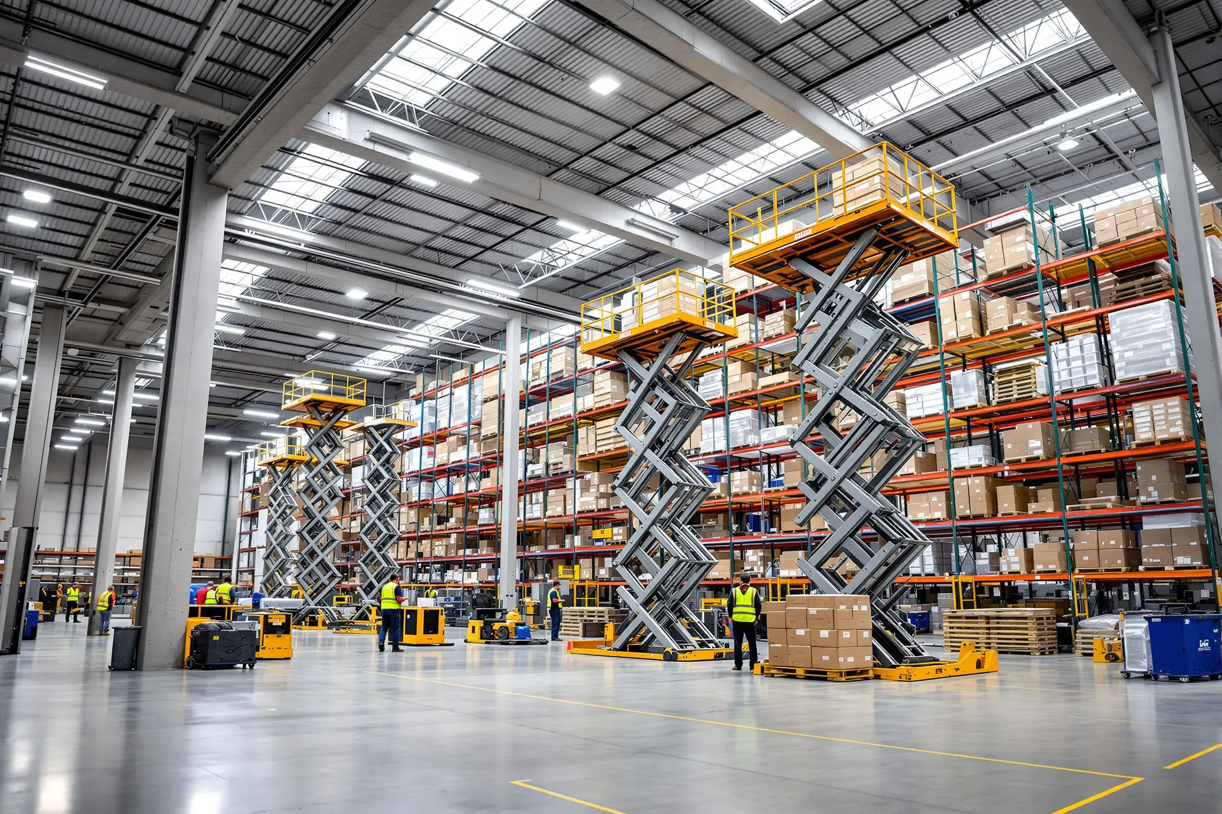 Retail distribution centers implementing hydraulic lifts for inventory management and order fulfillment processes#1.6