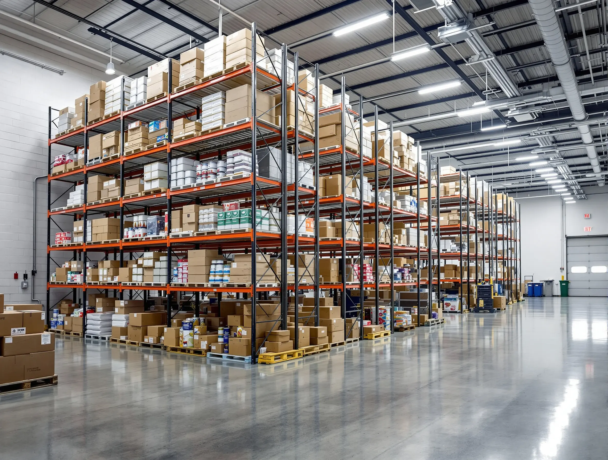 Food service facility with industrial storage racks for inventory organization#1.3