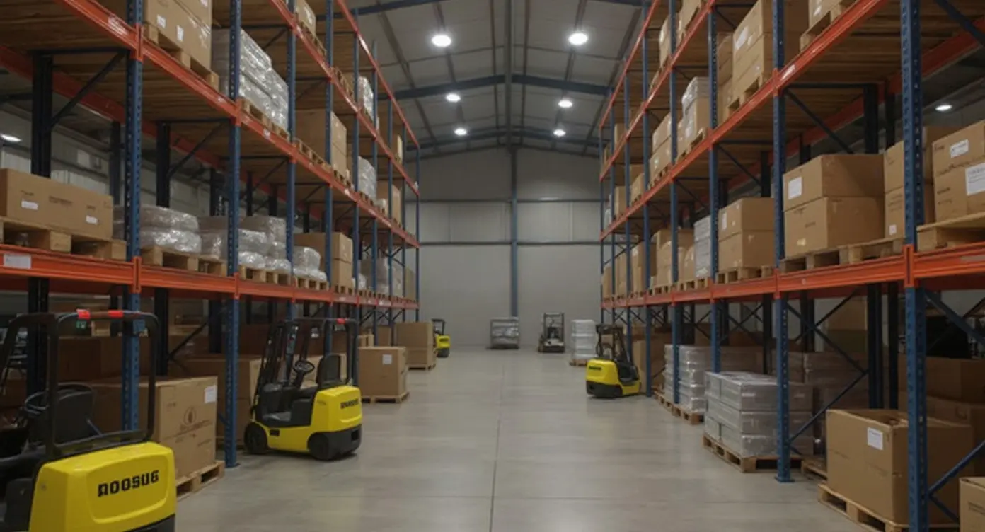 Warehousing operations with industrial storage solutions and material handling equipment#1.9