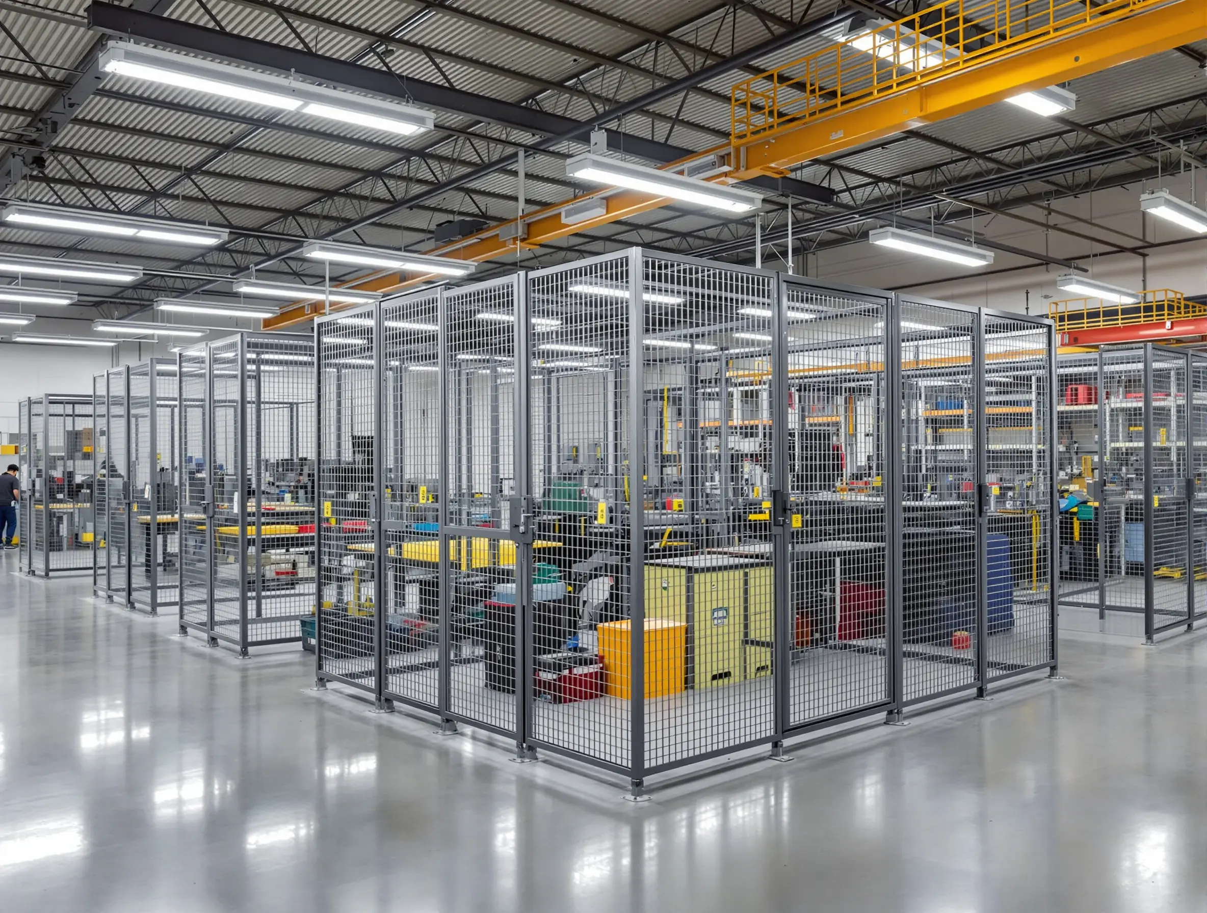 Manufacturing facilities using metal cage storage for tool cribs and restricted area security solutions#1.2