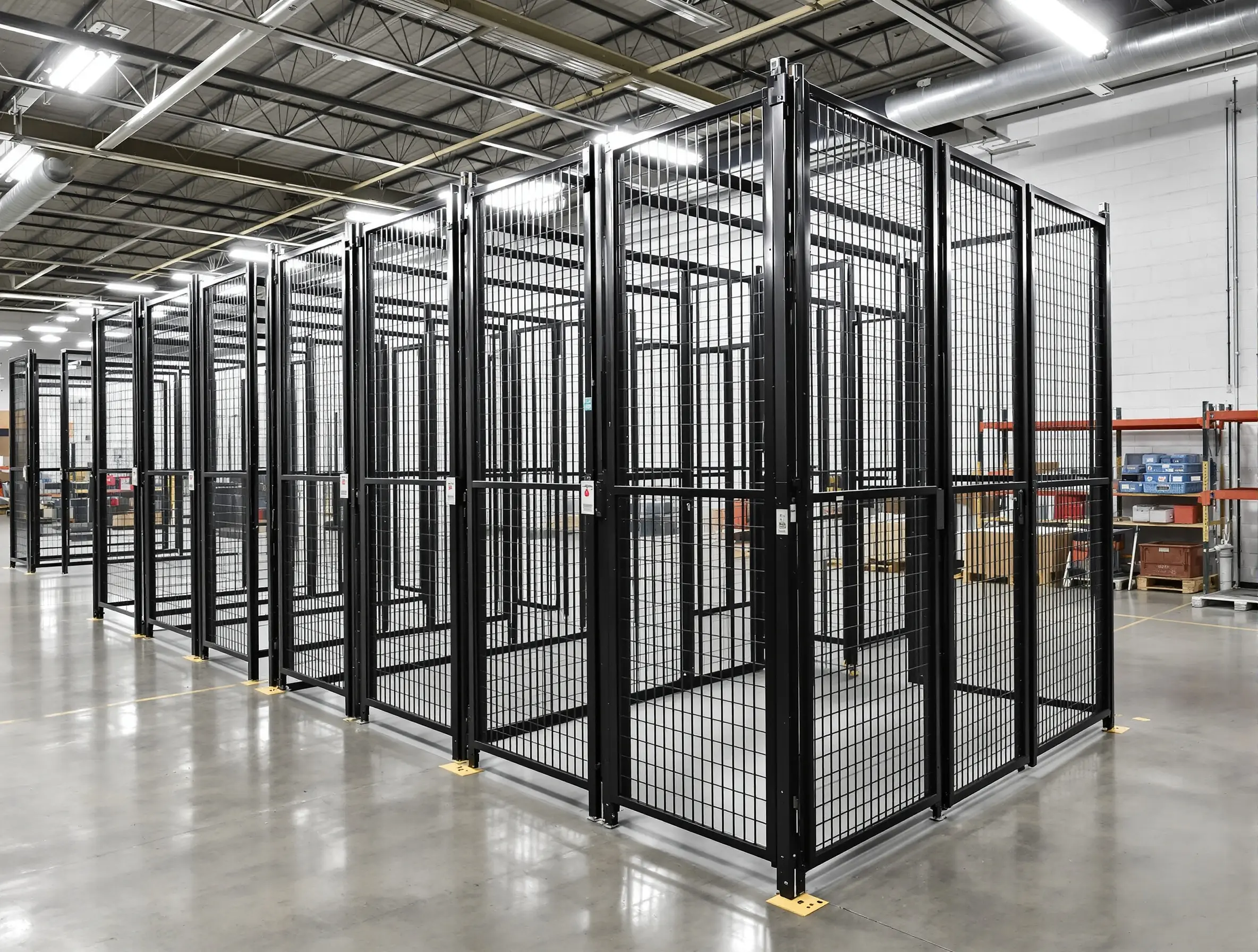 Retail environments with metal cage storage systems for backroom security and loss prevention applications#1.2