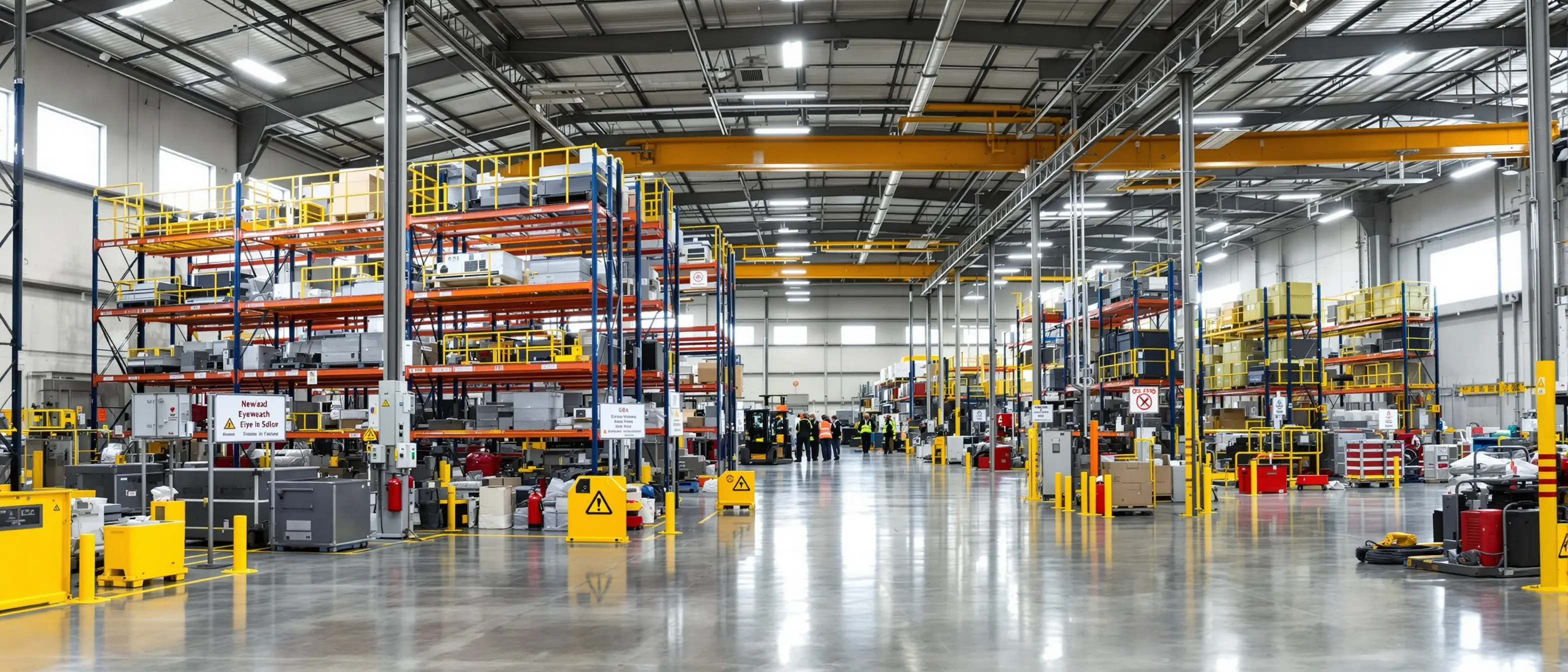 Manufacturing facility with industrial storage systems and safety accessories#16.9