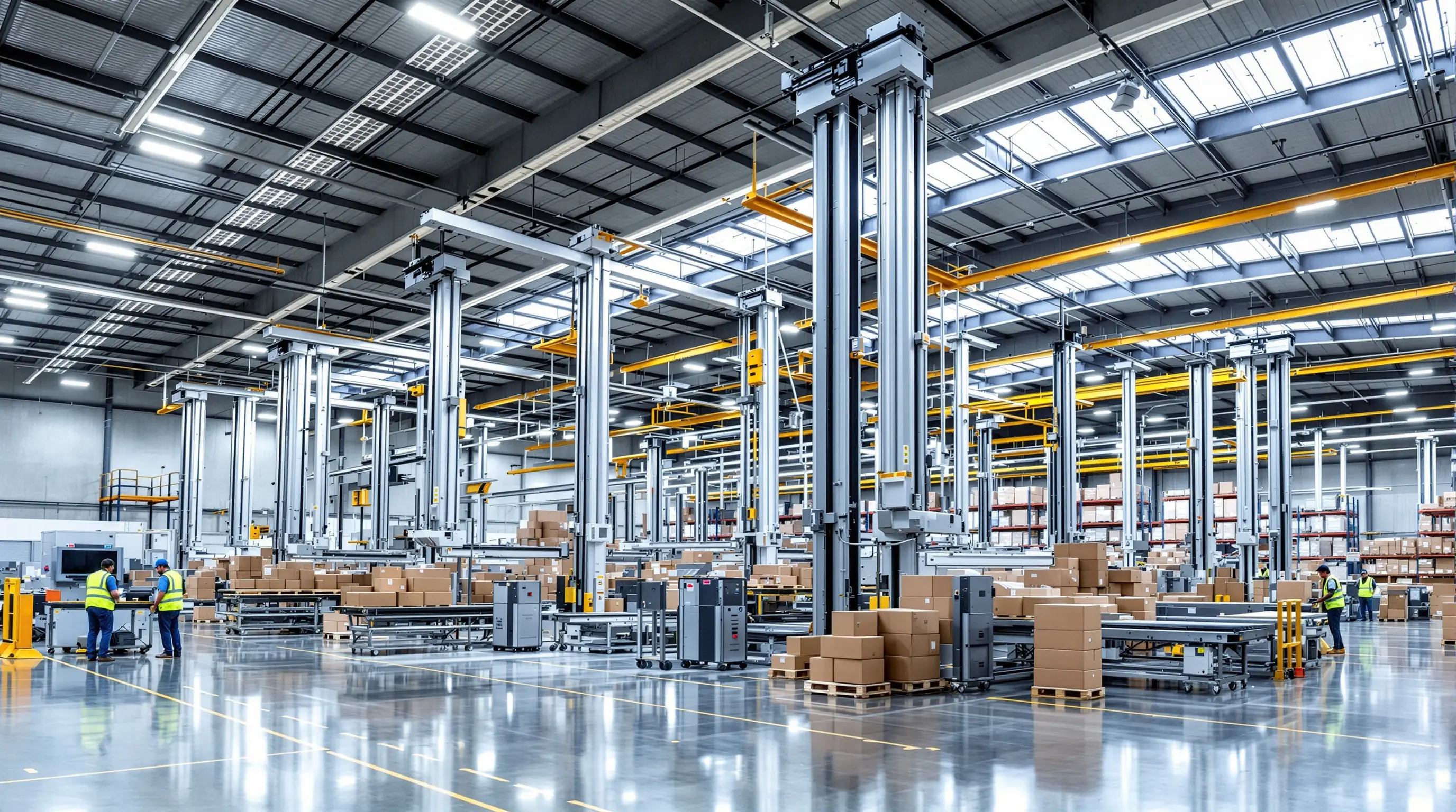 Distribution center using pneumatic lift equipment for package sorting and handling#1.9