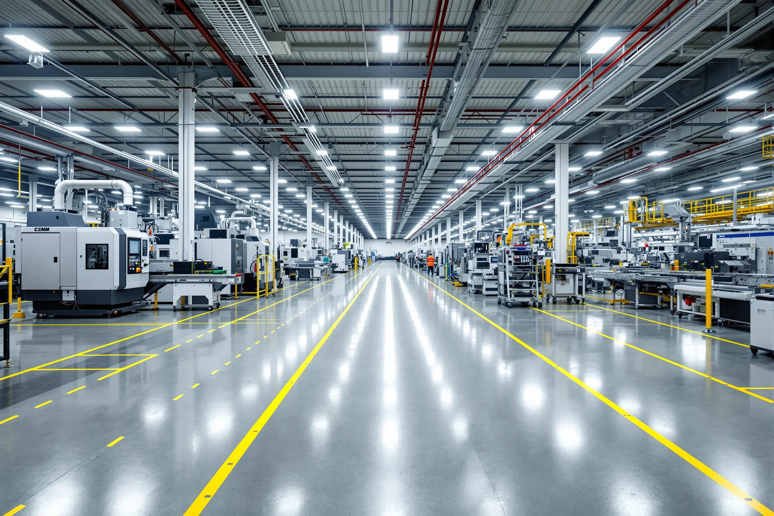 Manufacturing floor with industrial machinery and production equipment in modern factory environment#1.5