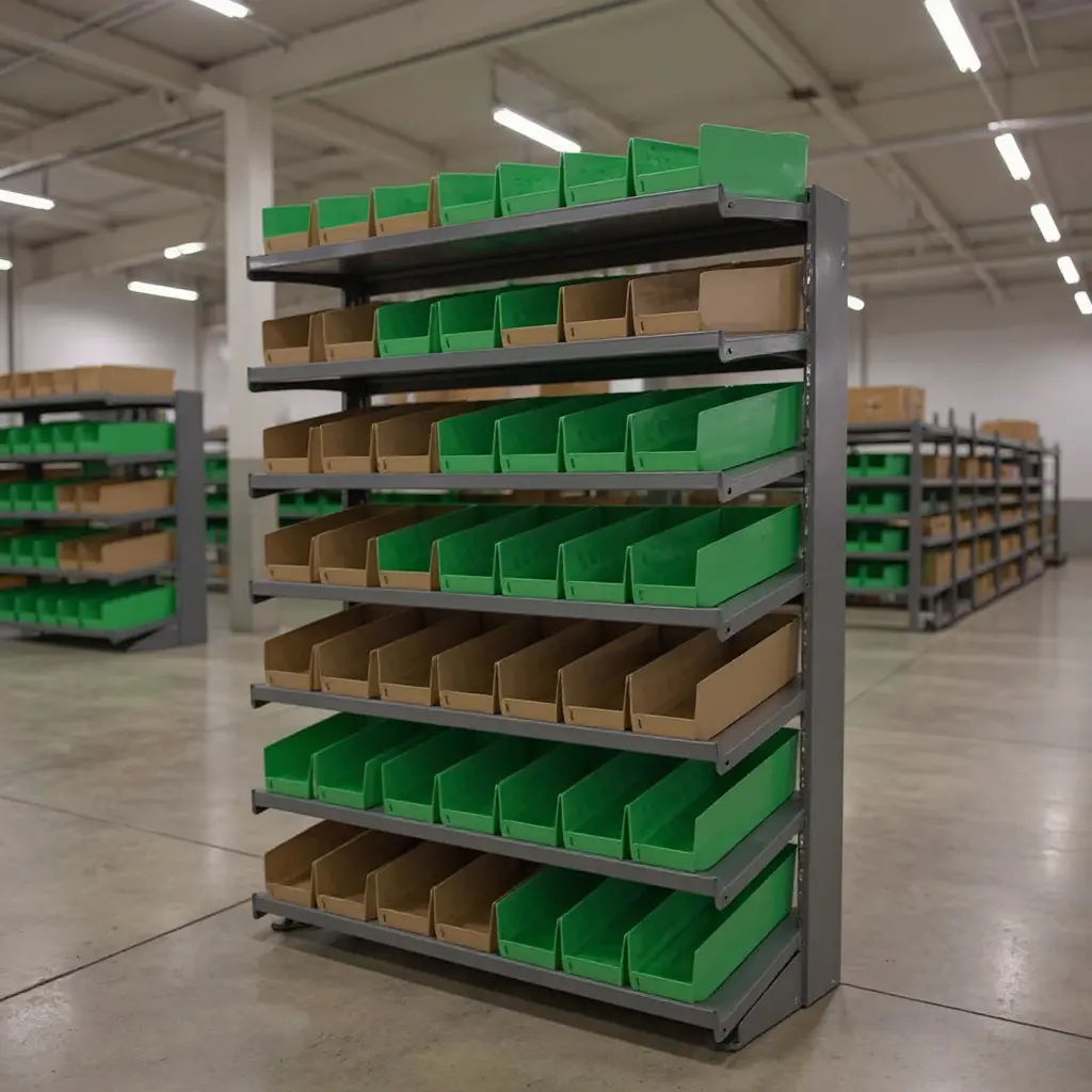 Metal Storage Shelves With Bins