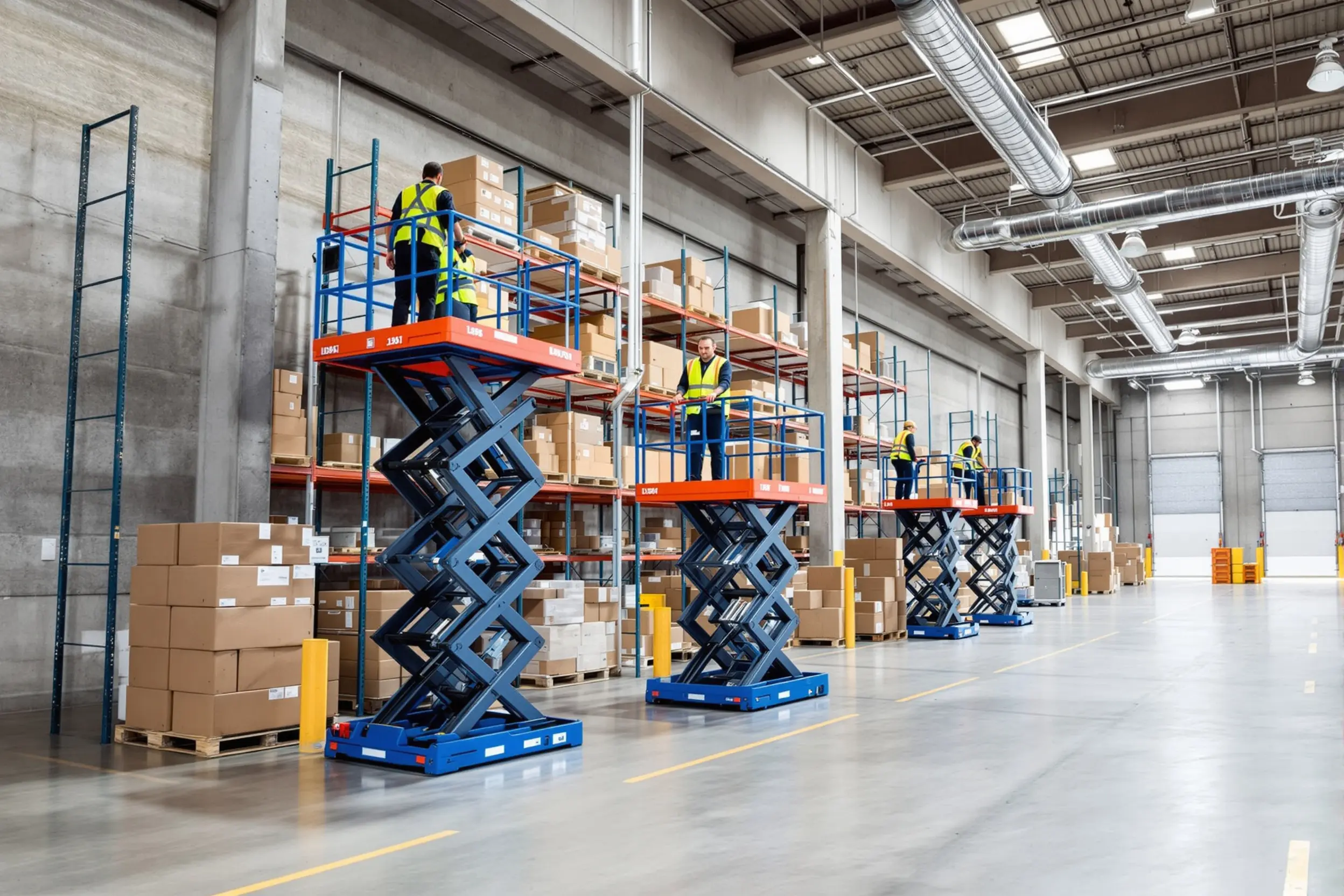 Warehousing facilities using small scissor lifts for material handling#1.4