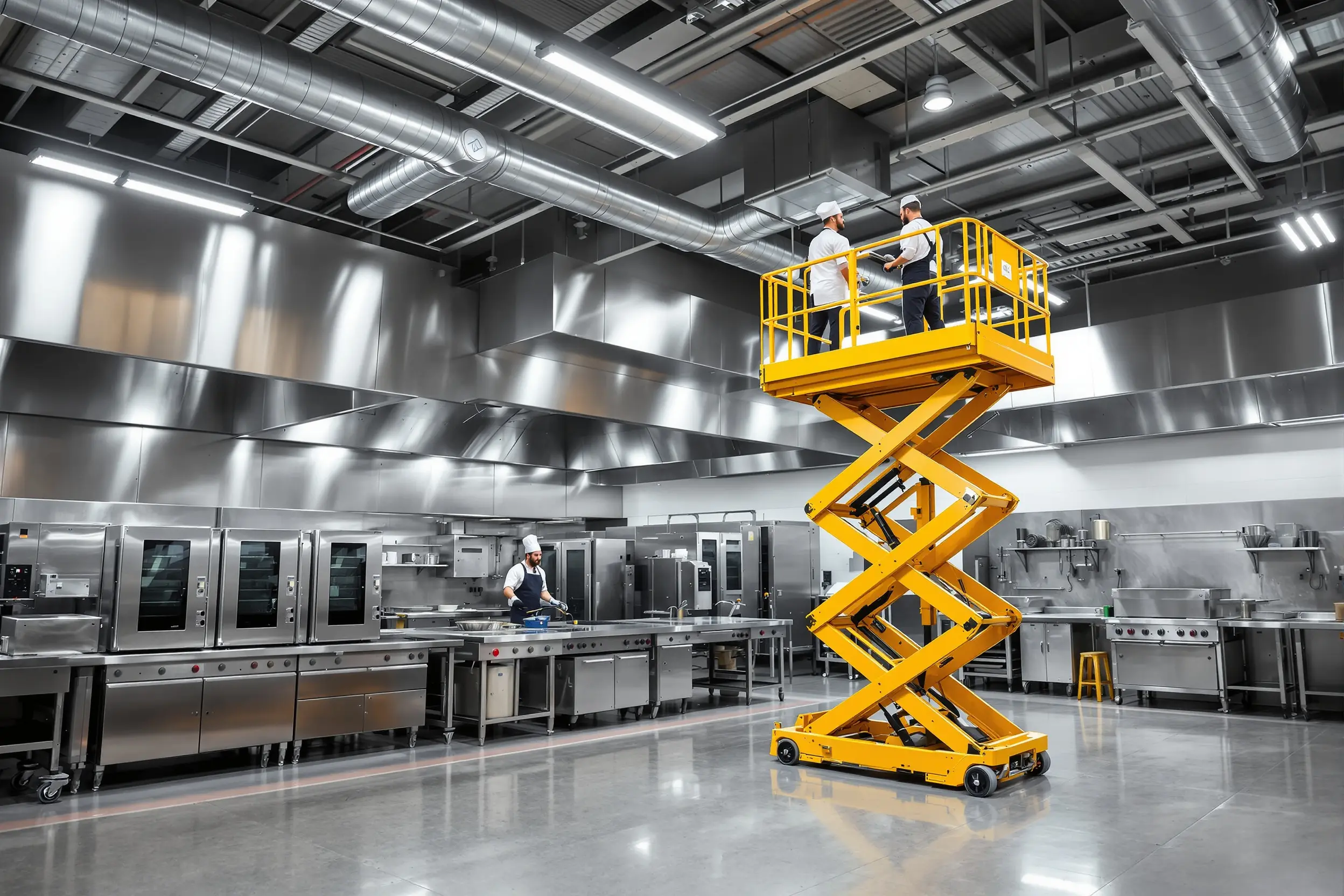 Food service operations utilizing scissor lifts for safe equipment handling#1.4