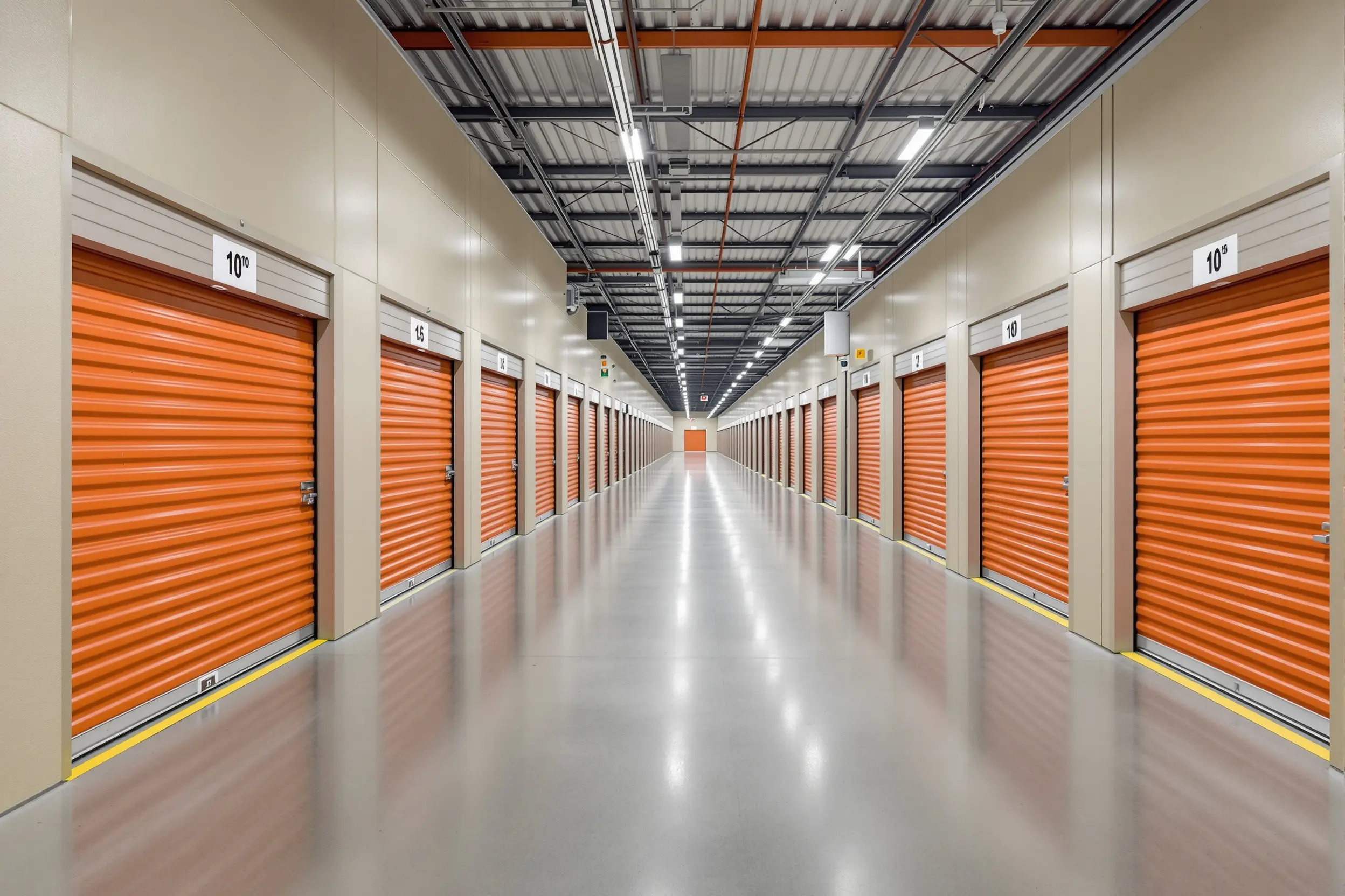 Self-storage facility with multiple tenant storage lockers for rental units#1.5