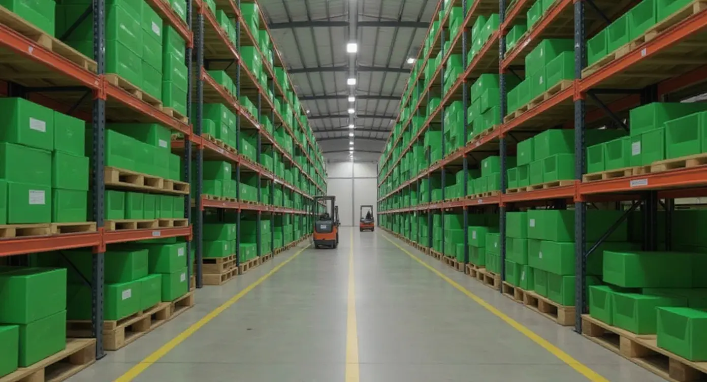Warehousing and distribution operations with storage bins#16:9