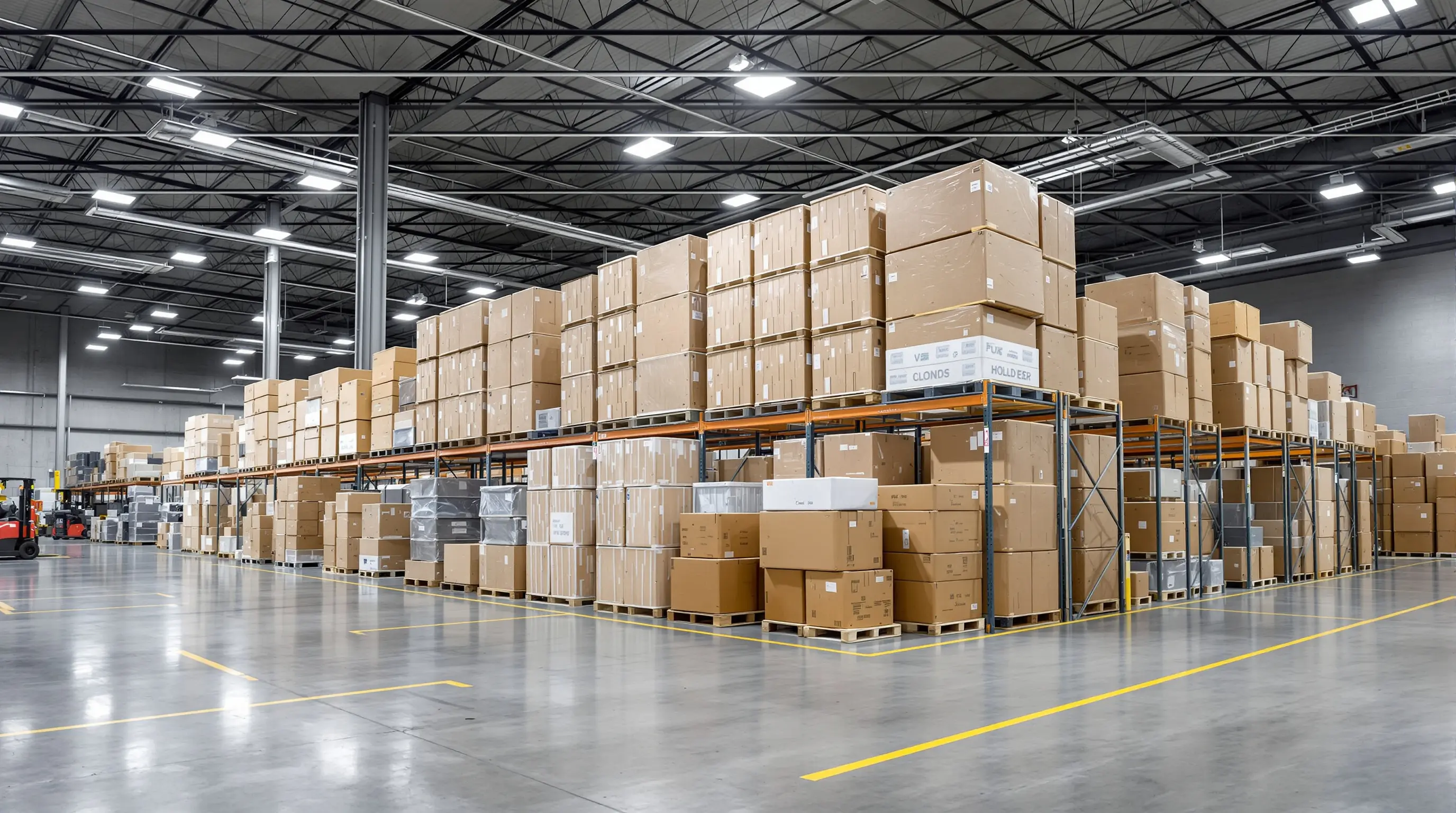 Food service storage and shipping containers in warehouse#16:9