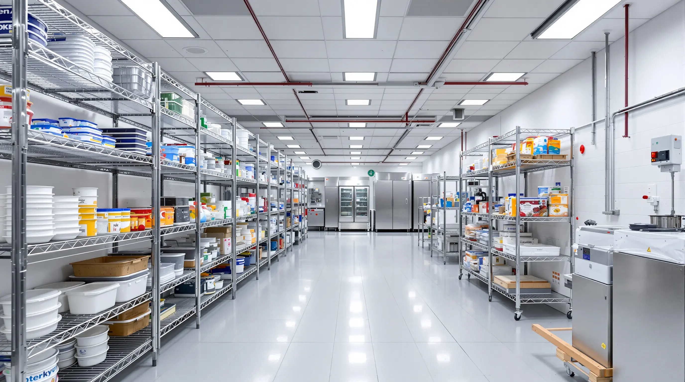 Food service facilities with clean storage systems and OSHA compliant racking#1.9