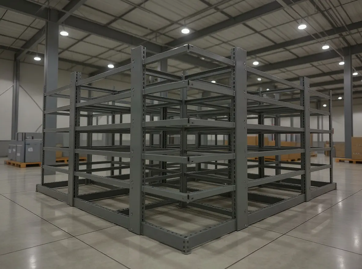 New pallet rack system construction showcasing teardrop compatibility and modular design for scalable warehouse expansion#1.3
