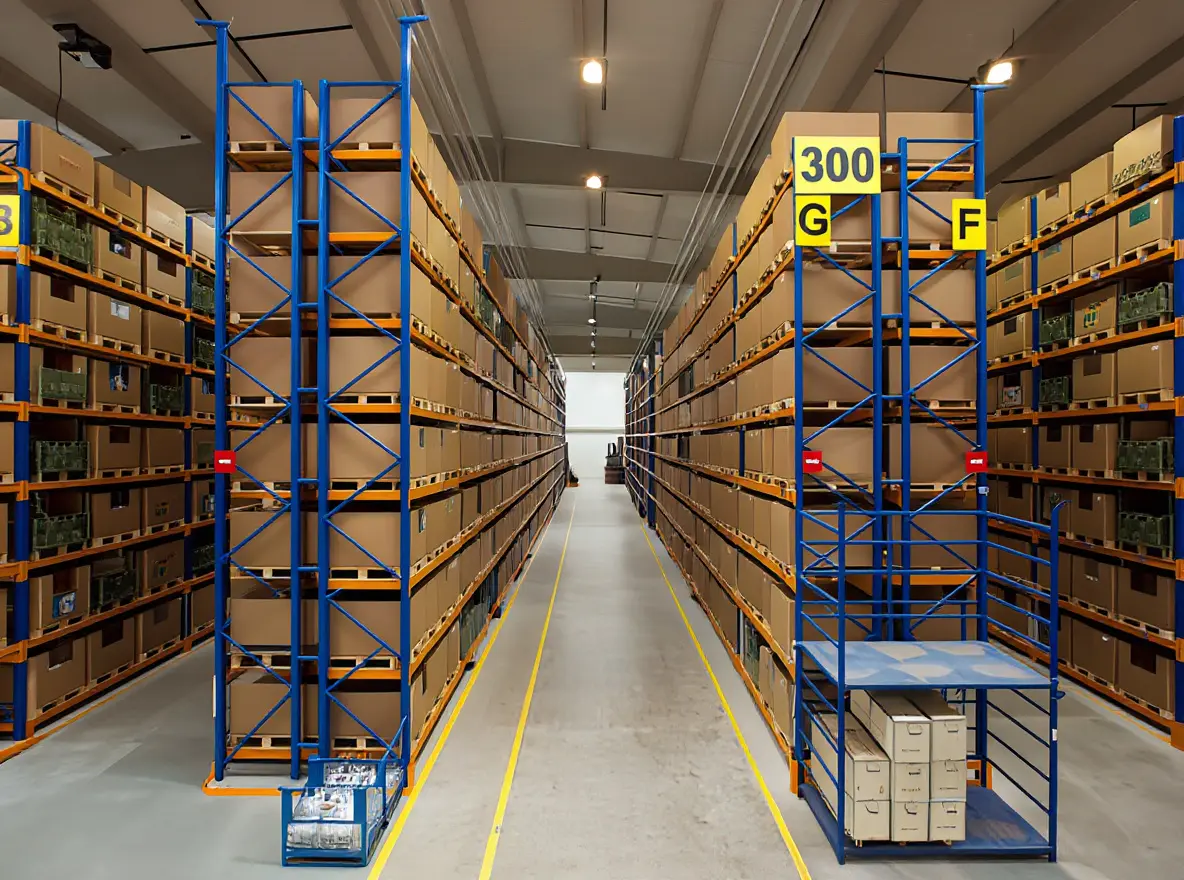 Warehouse storage solutions with pallet racking systems optimizing vertical space and inventory management#1.3