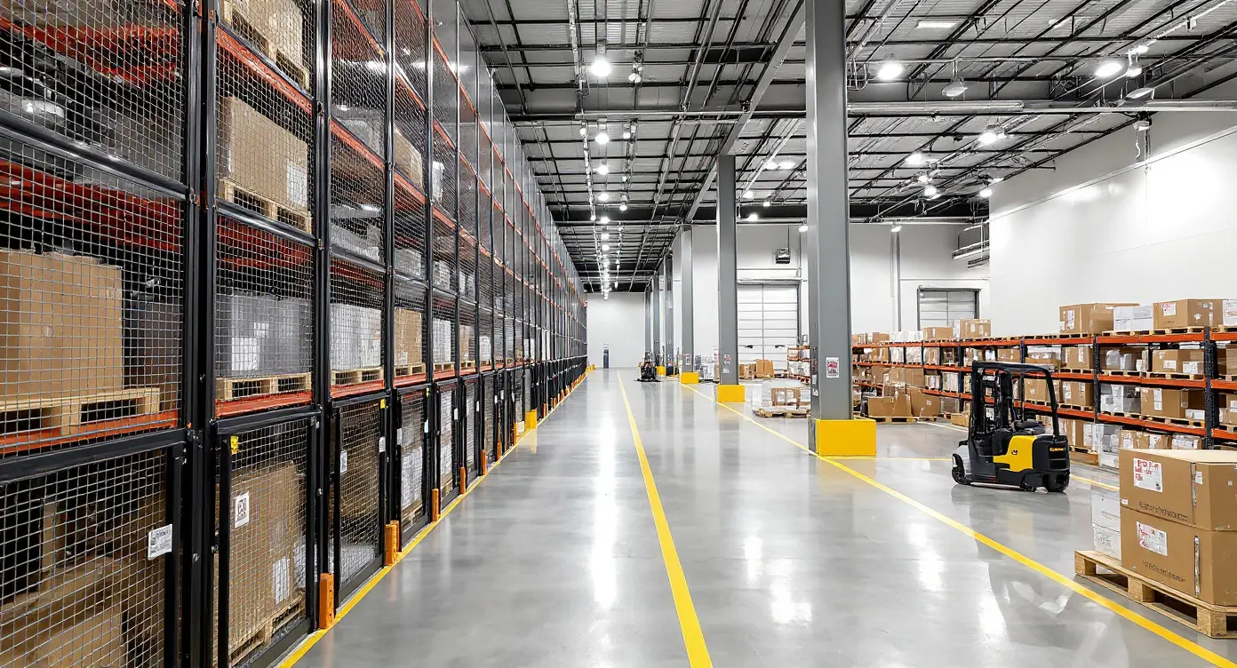 Distribution center with efficient storage and shipping solutions using pallet systems#1.9