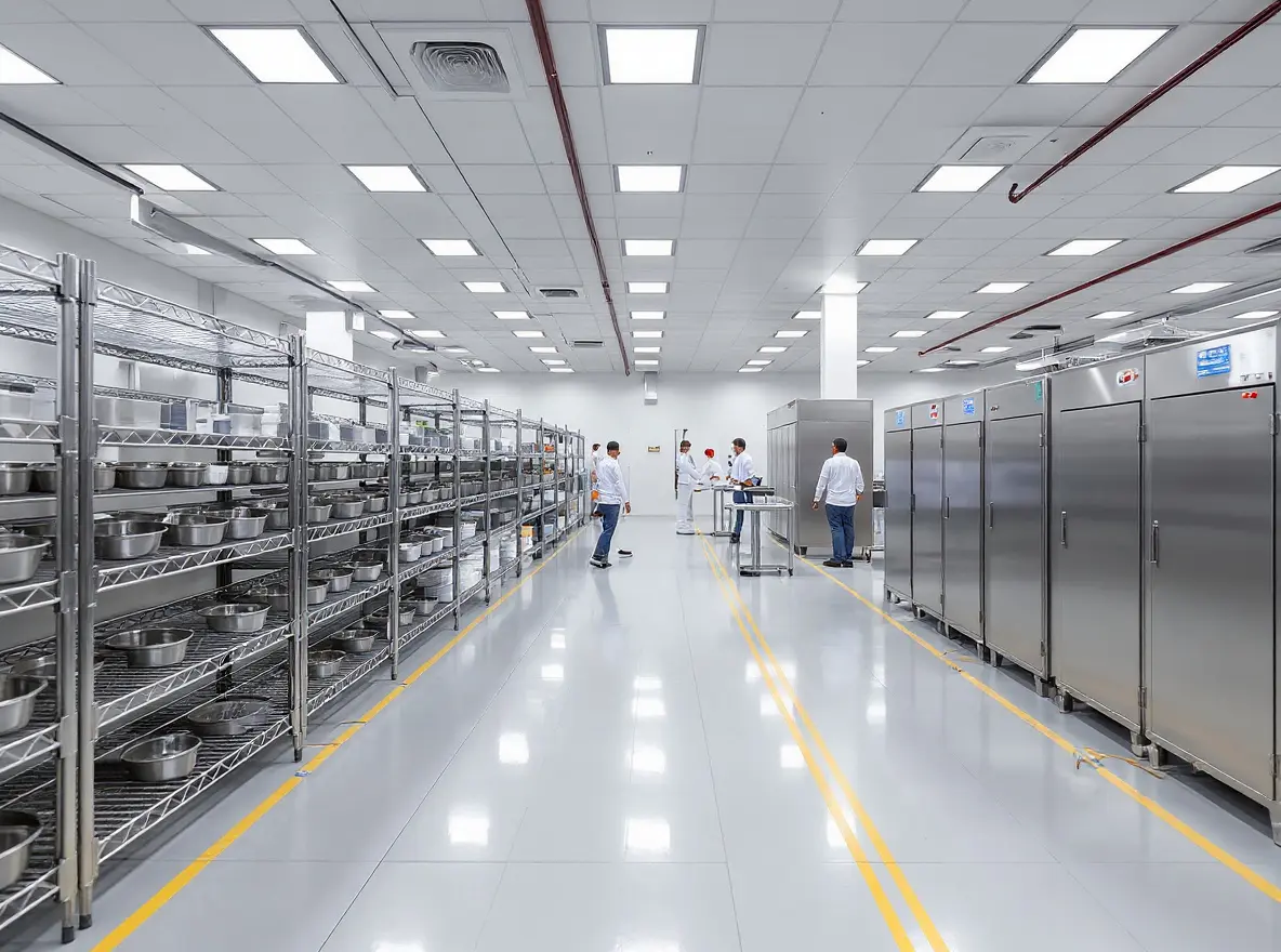 Food service warehouse with safe and hygienic storage containers and systems#1.3