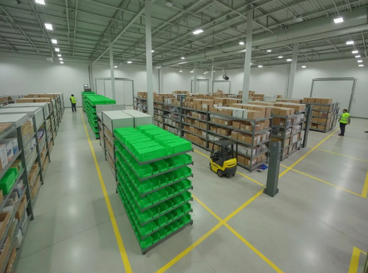 Retail distribution center with systematic product storage and organization#1.3