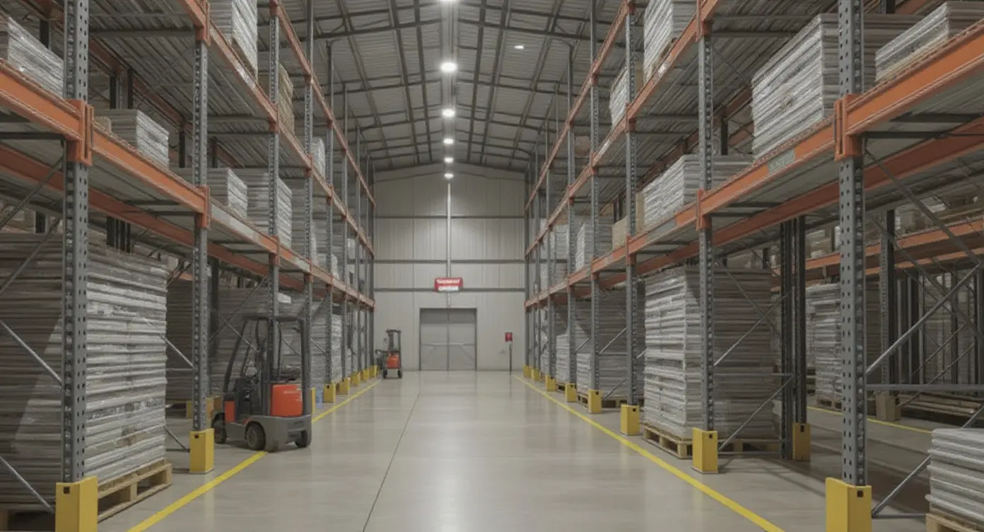Warehousing operations with modern pallet rack systems and efficient storage solutions#1.9
