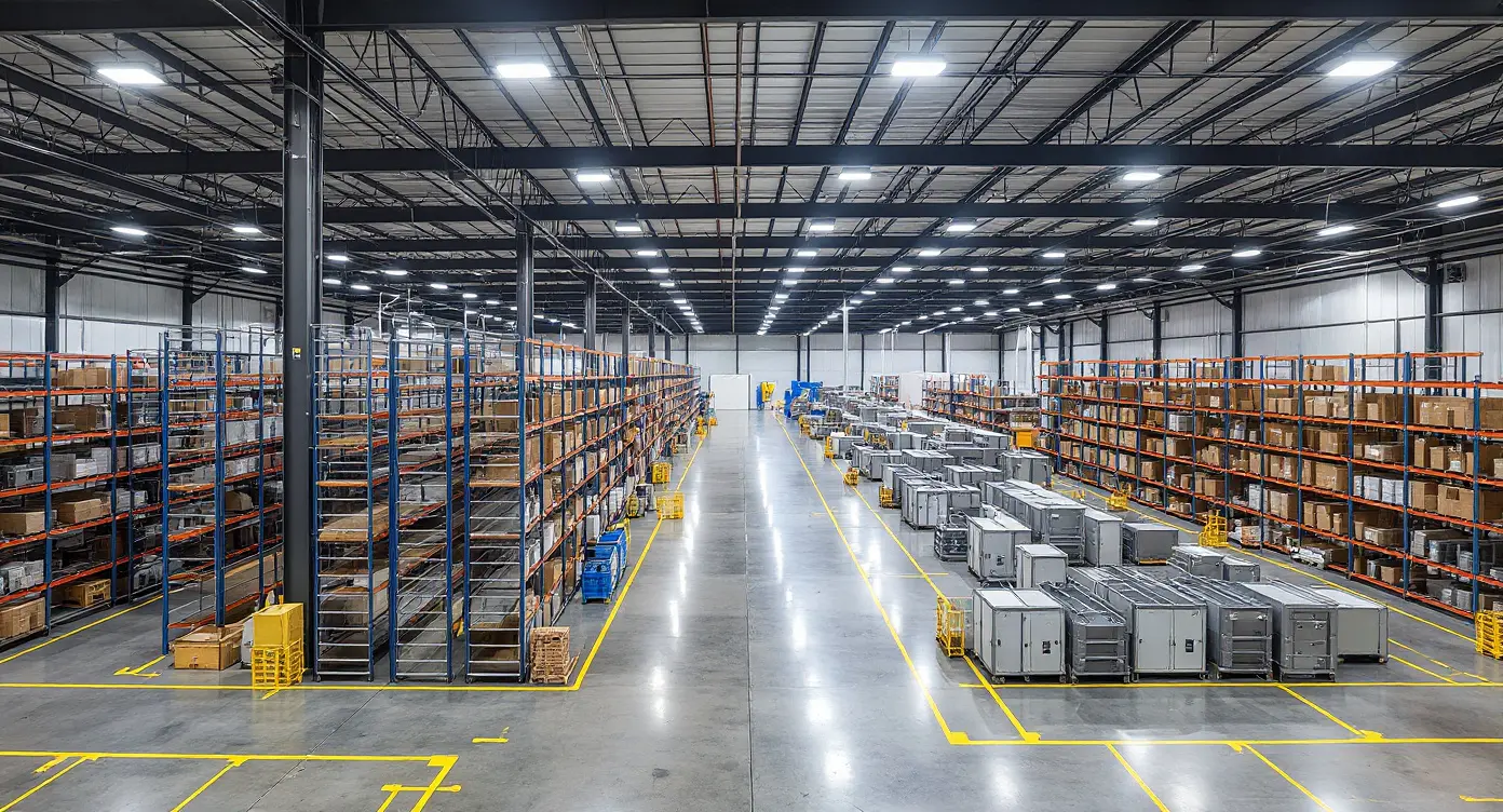 Manufacturing facility with industrial storage solutions#1.9